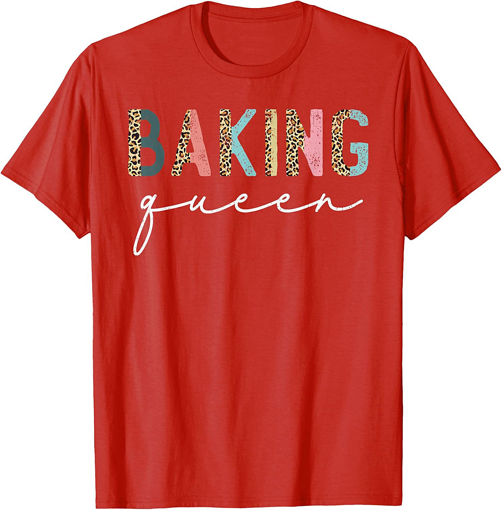 Baking Queen T-Shirt Funny Leopard Baker Graphic Tee