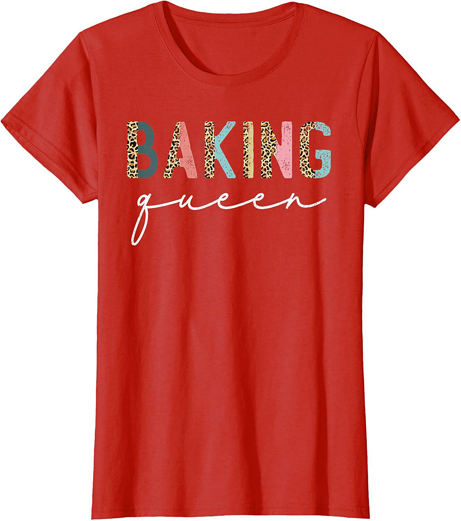 Baking Queen T-Shirt Funny Leopard Baker Graphic Tee