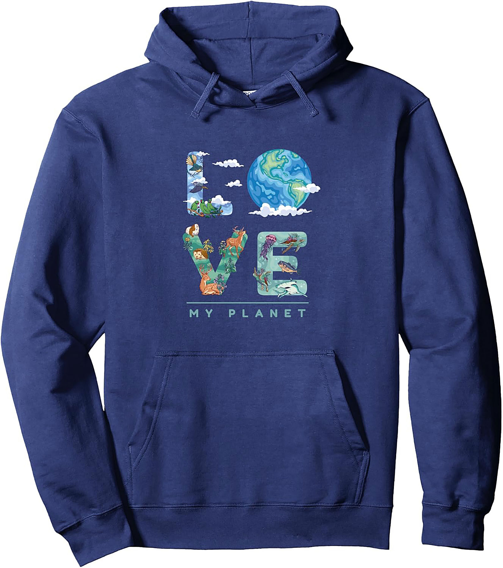 Love My Planet Hoodie | Nature Graphic Pullover Hoodie