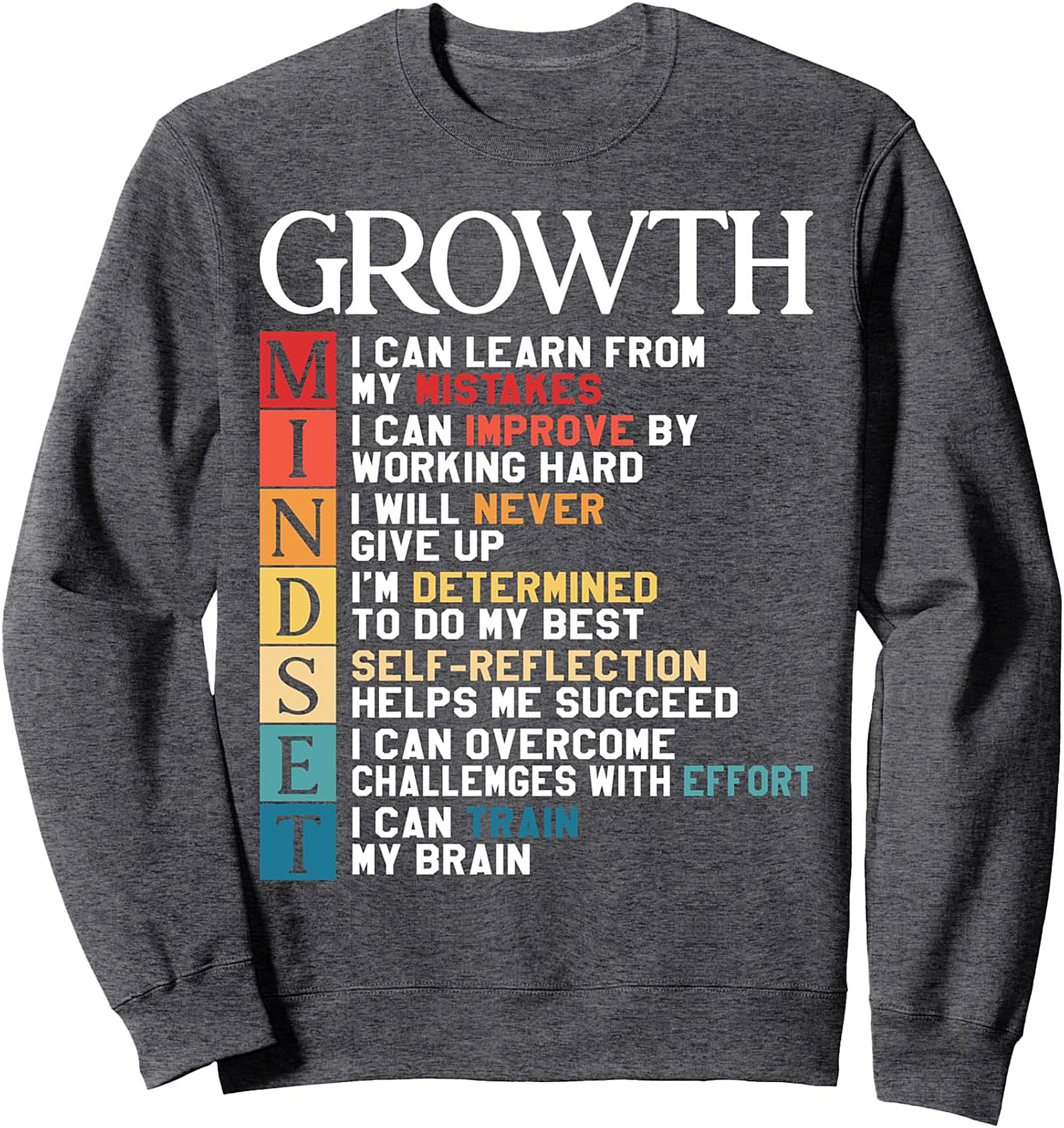 Growth Mindset Sweatshirt Motivational Unisex Crewneck