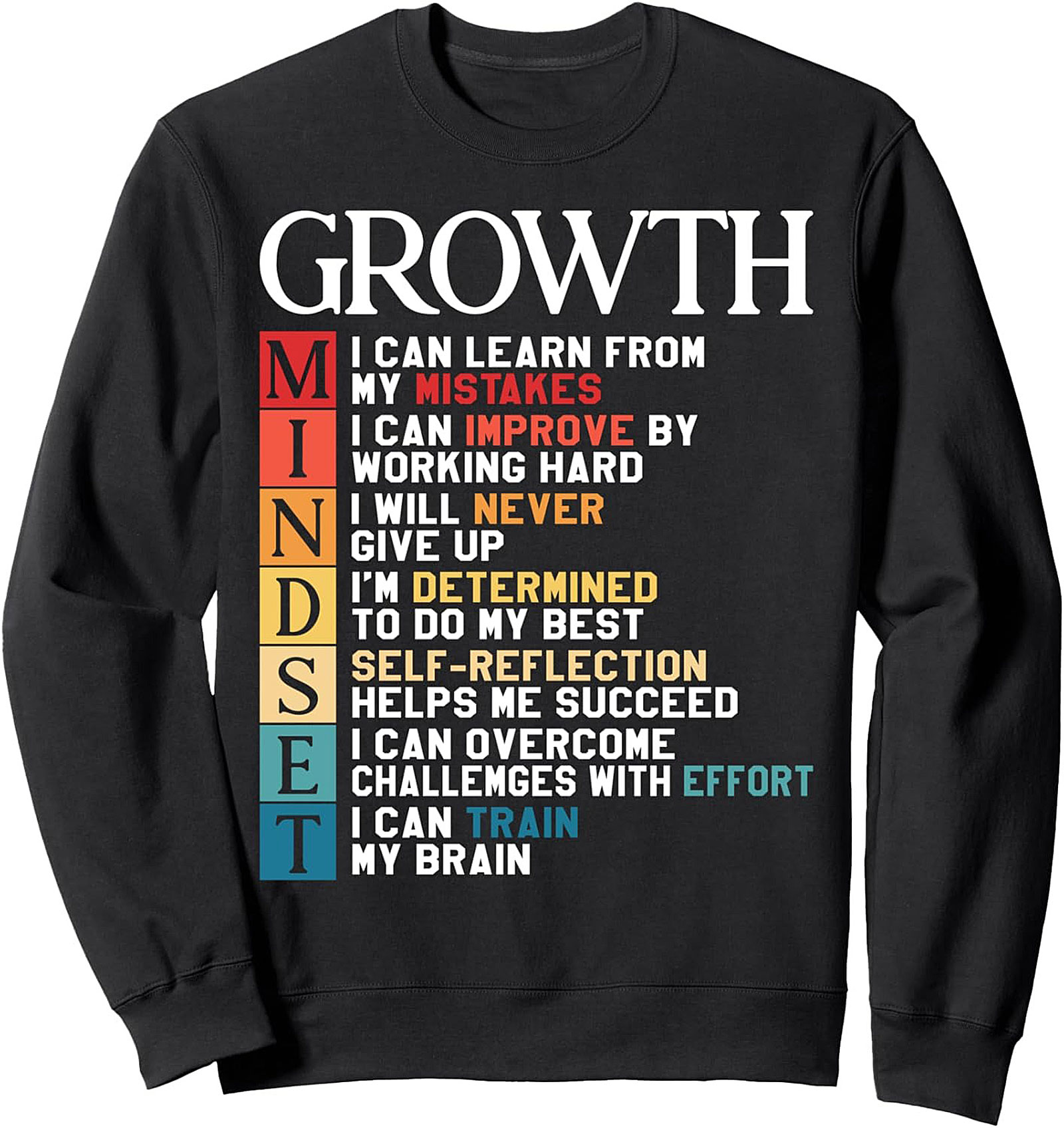 Growth Mindset Sweatshirt Motivational Unisex Crewneck