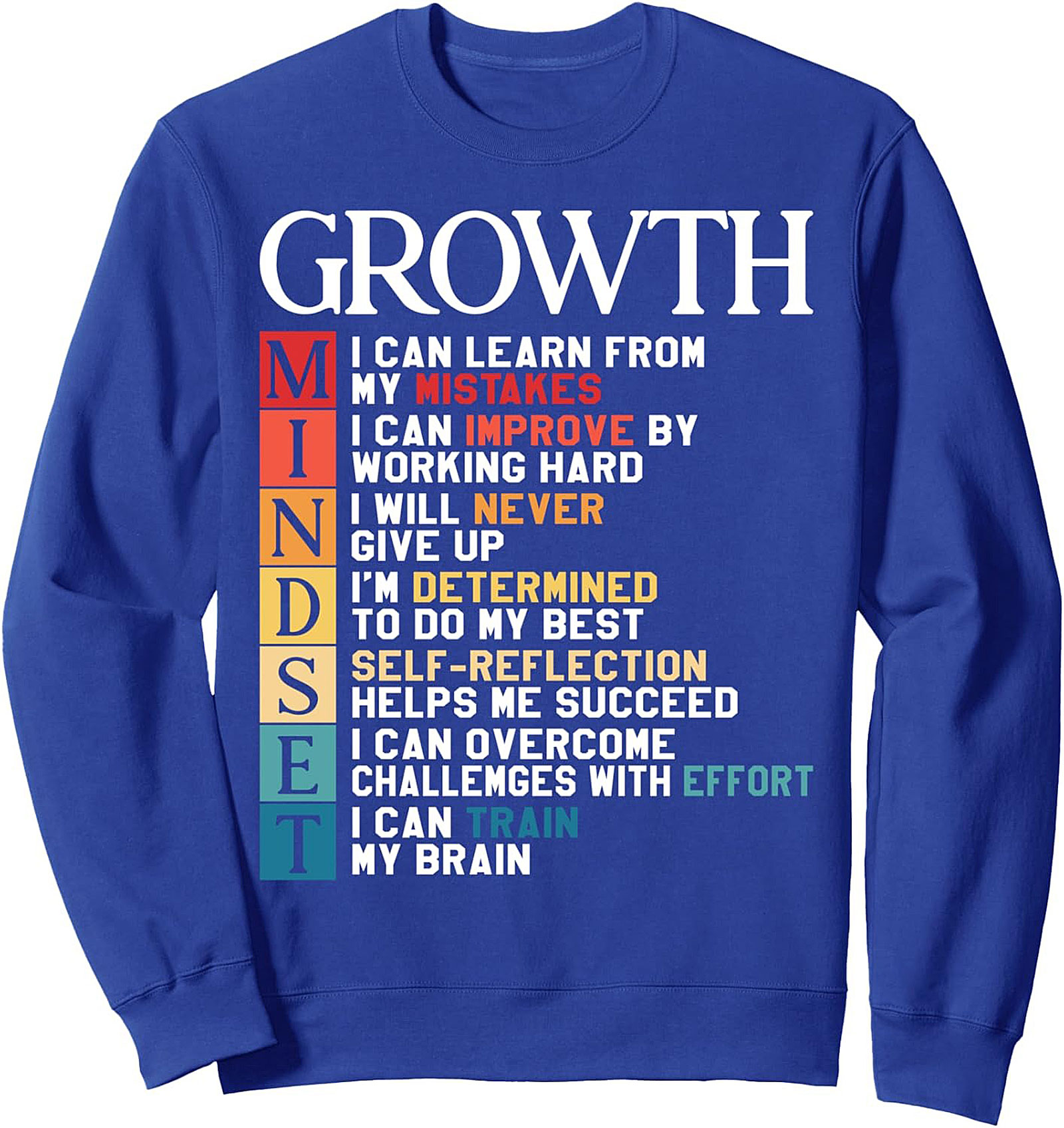 Growth Mindset Sweatshirt Motivational Unisex Crewneck