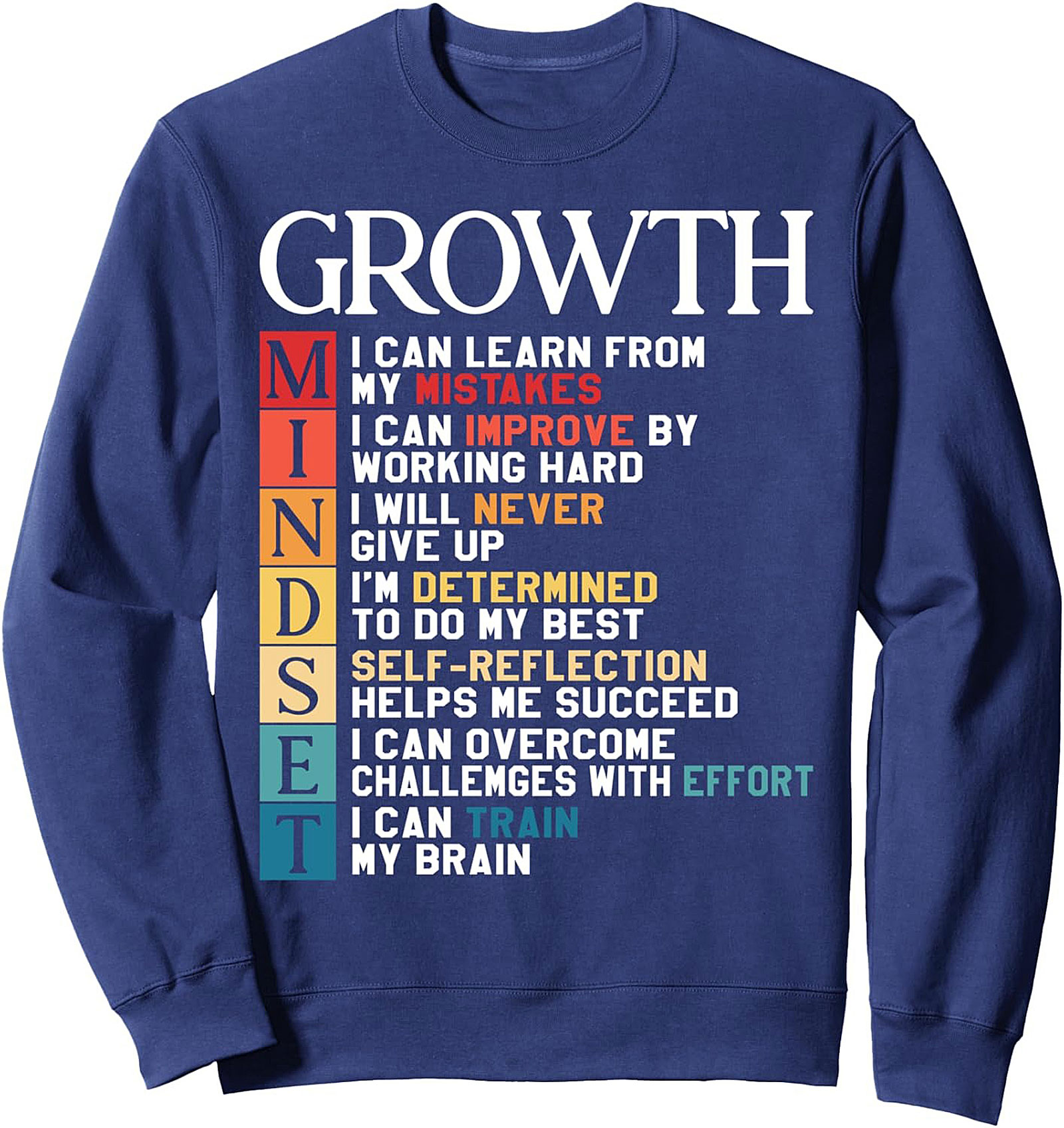 Growth Mindset Sweatshirt Motivational Unisex Crewneck