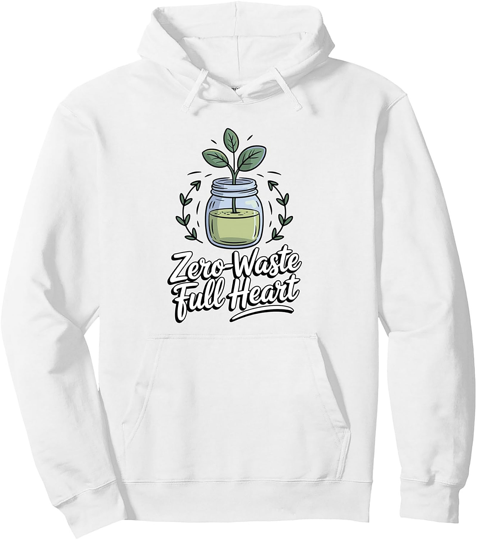 Zero-Waste Full Heart Graphic Hoodie | Sustainable Pullover