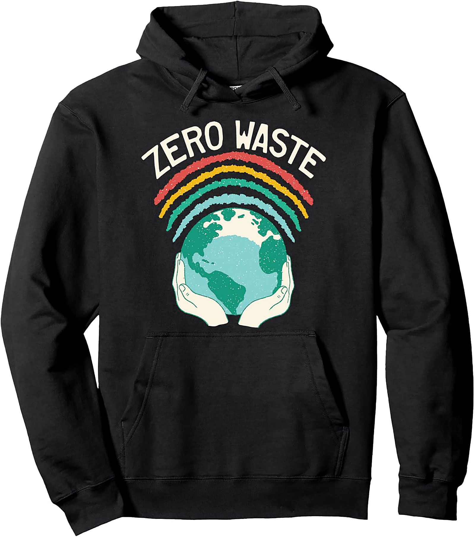 Zero Waste Earth Graphic Hoodie | Retro Sustainable Pullover