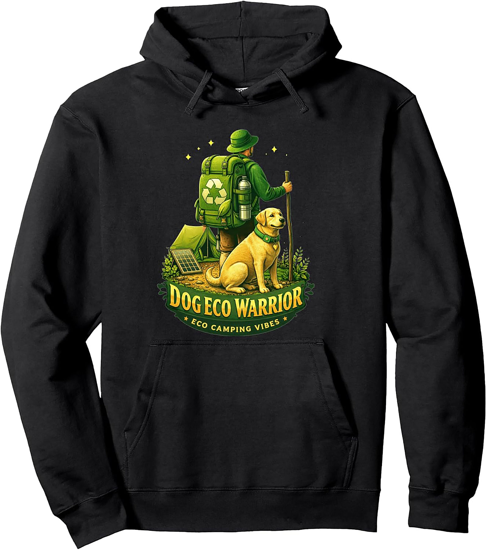 Dog Eco Warrior Hoodie - Eco Camping Vibes Graphic Pullover