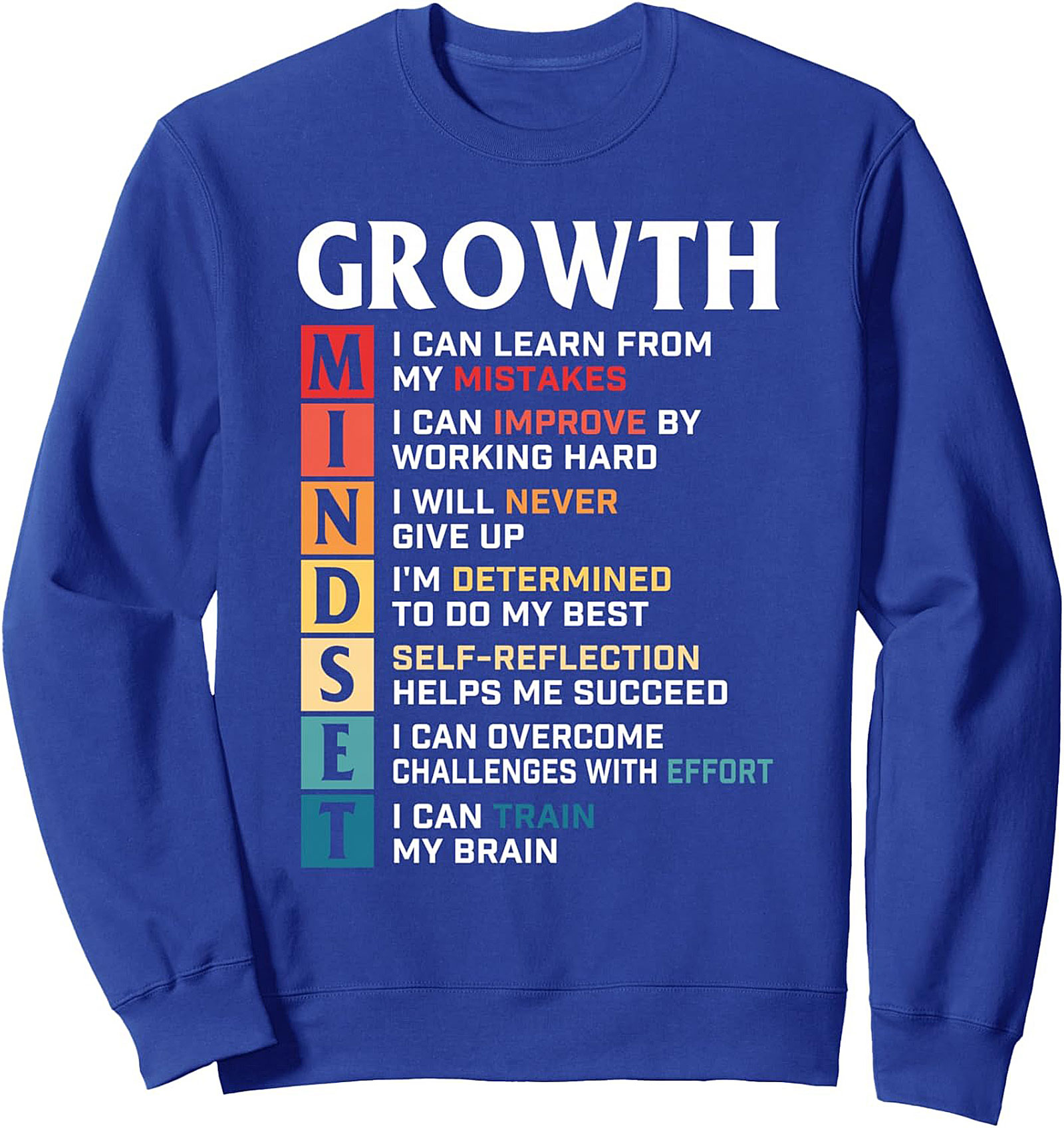 Growth Mindset Graphic Sweatshirt Inspirational Unisex Pullover