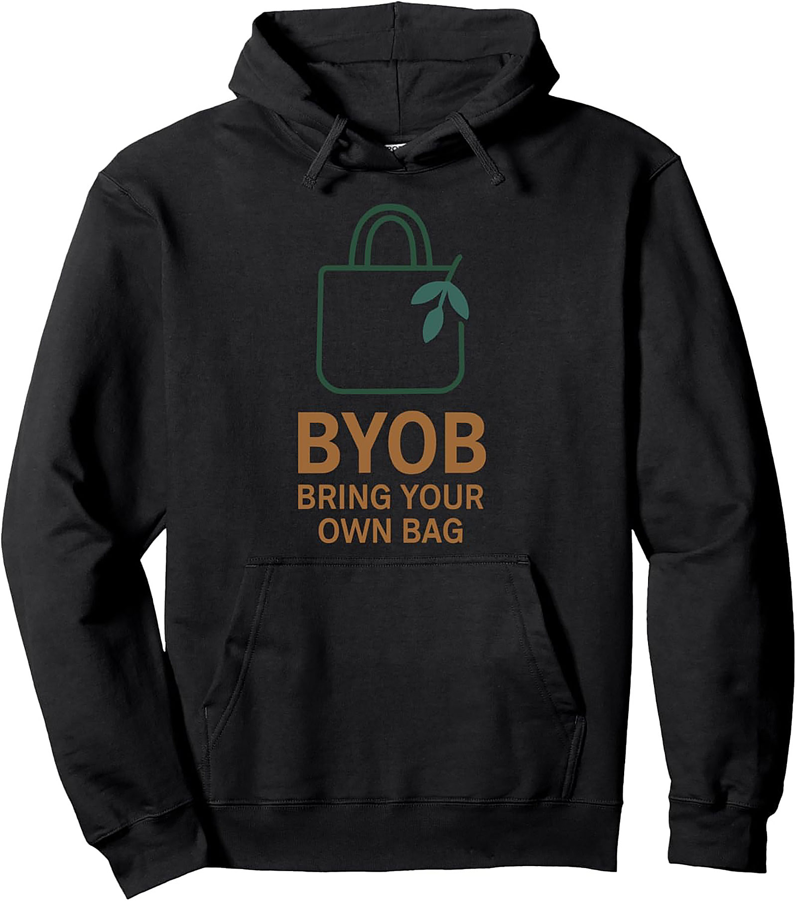 BYOB Bring Your Own Bag Graphic Hoodie | Eco-Friendly Pullover