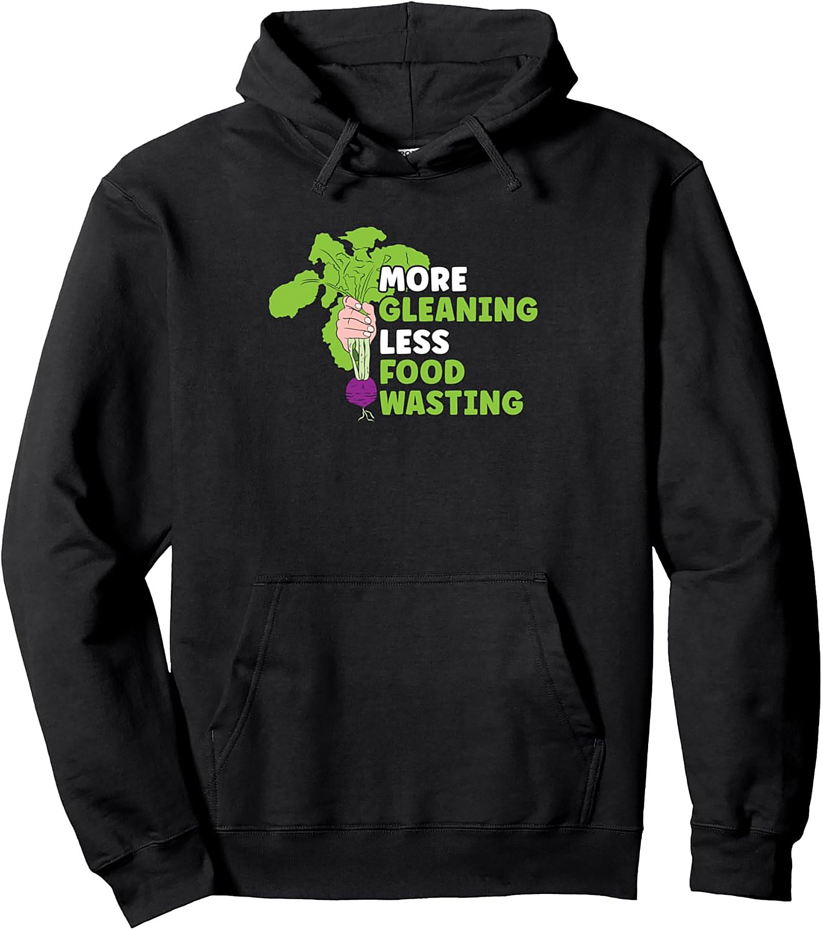 More Gleaning Less Food Wasting Graphic Hoodie | Eco-Gift