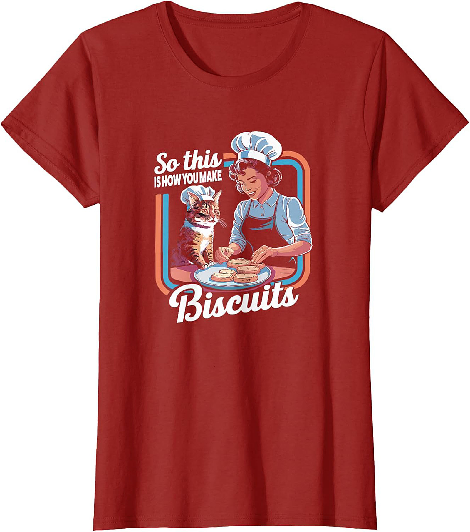 "So This Is How You Make Biscuits" Funny Cat Baking T-shirt