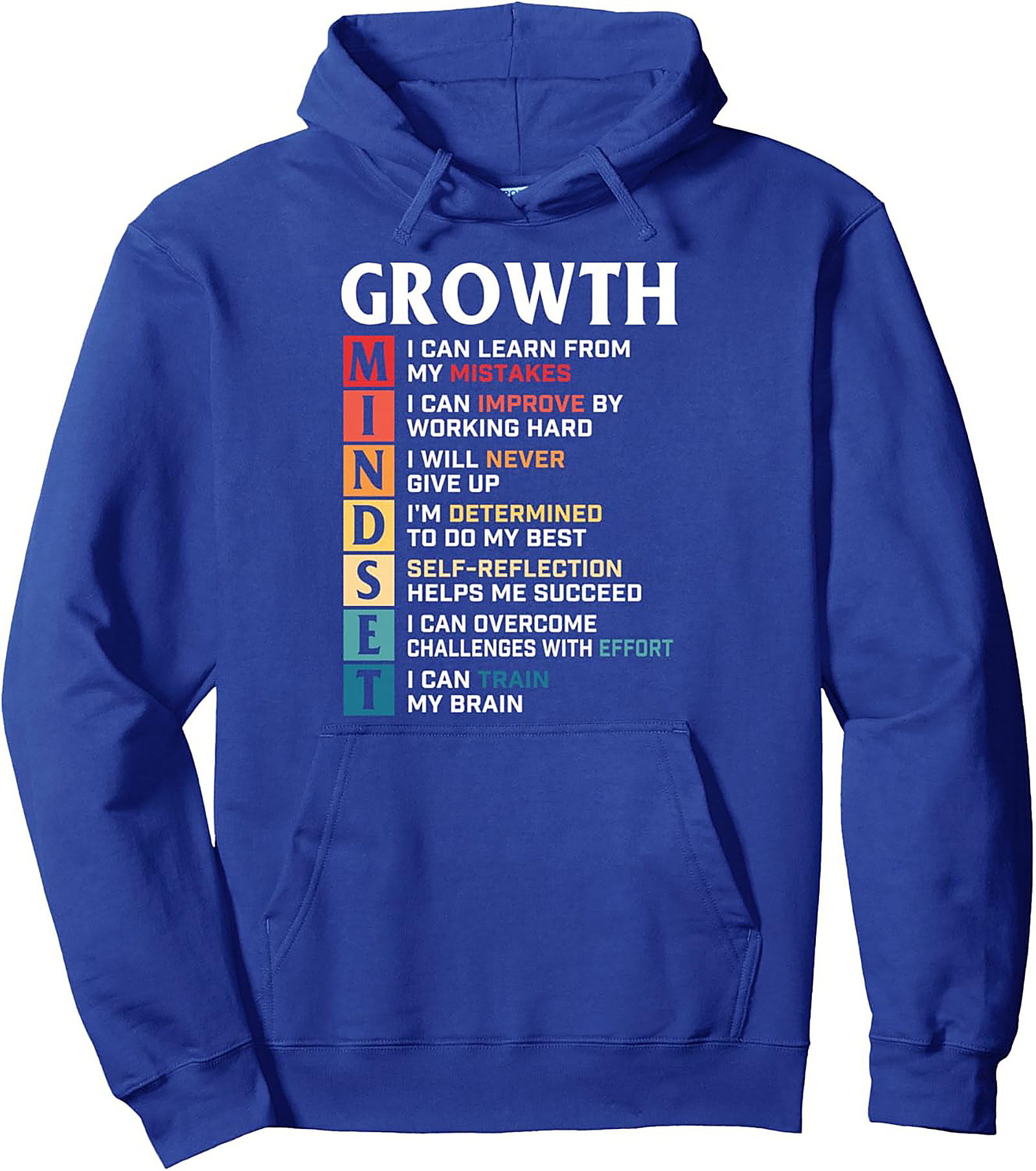 Growth Mindset Hoodie Motivational Unisex Graphic Pullover