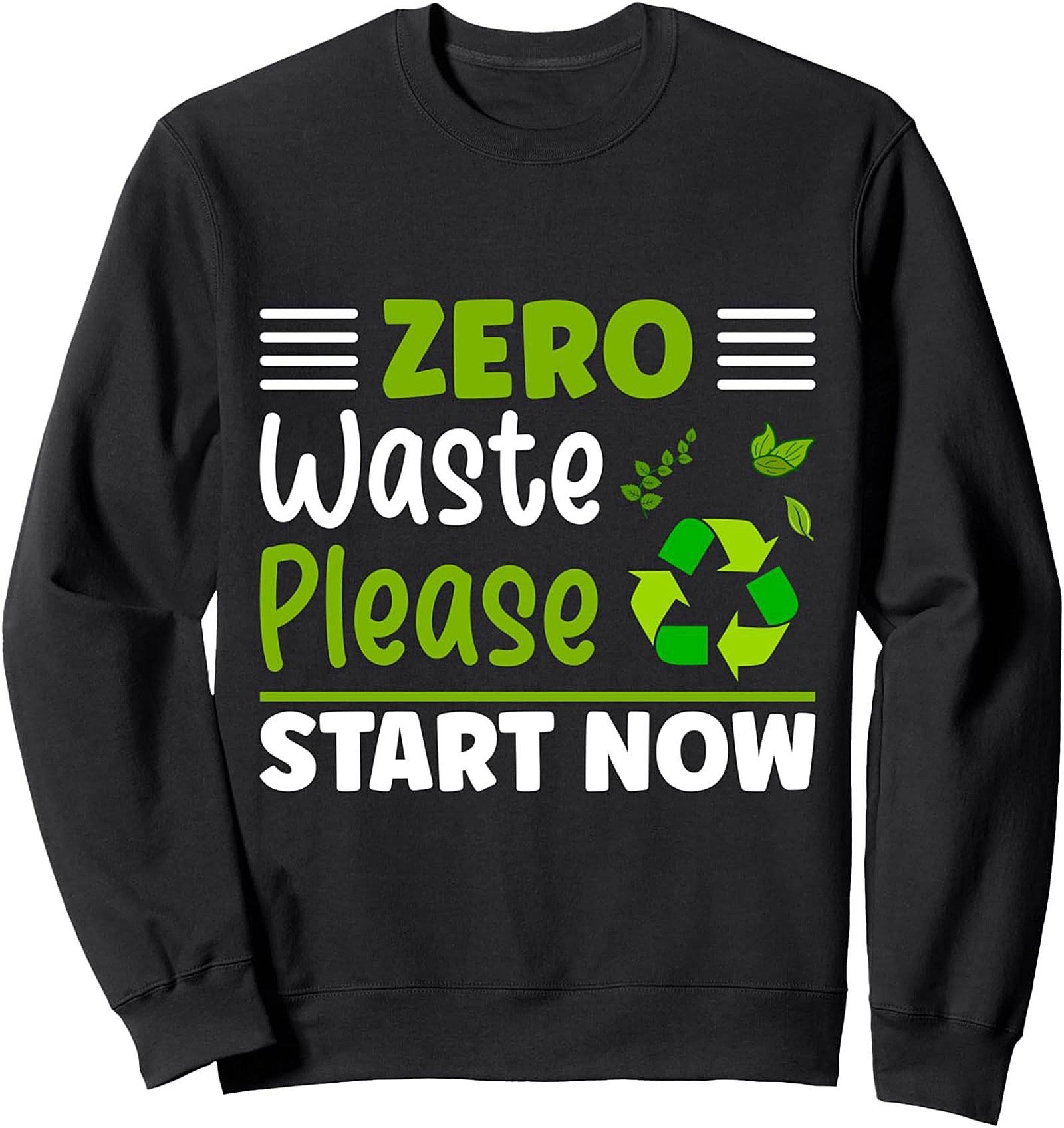 I Love Zero Waste Graphic Sweatshirt | Eco-Friendly Crewneck