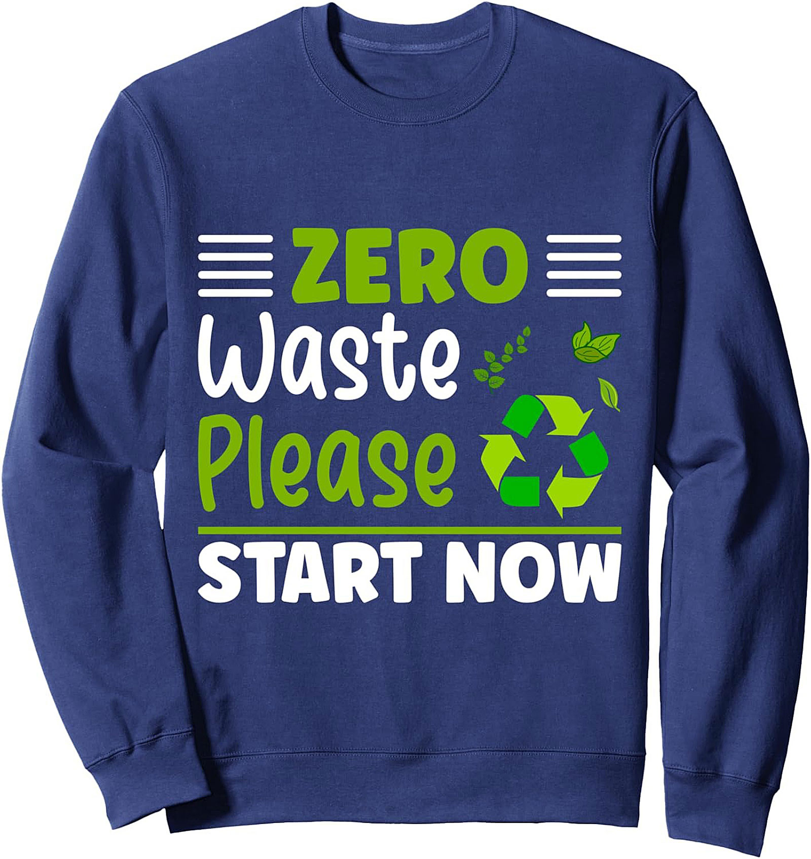 I Love Zero Waste Graphic Sweatshirt | Eco-Friendly Crewneck