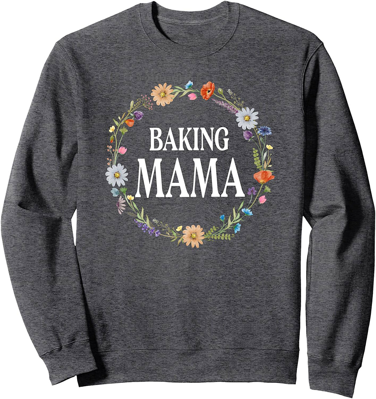 Baking Mama Floral Wreath Graphic Sweatshirt