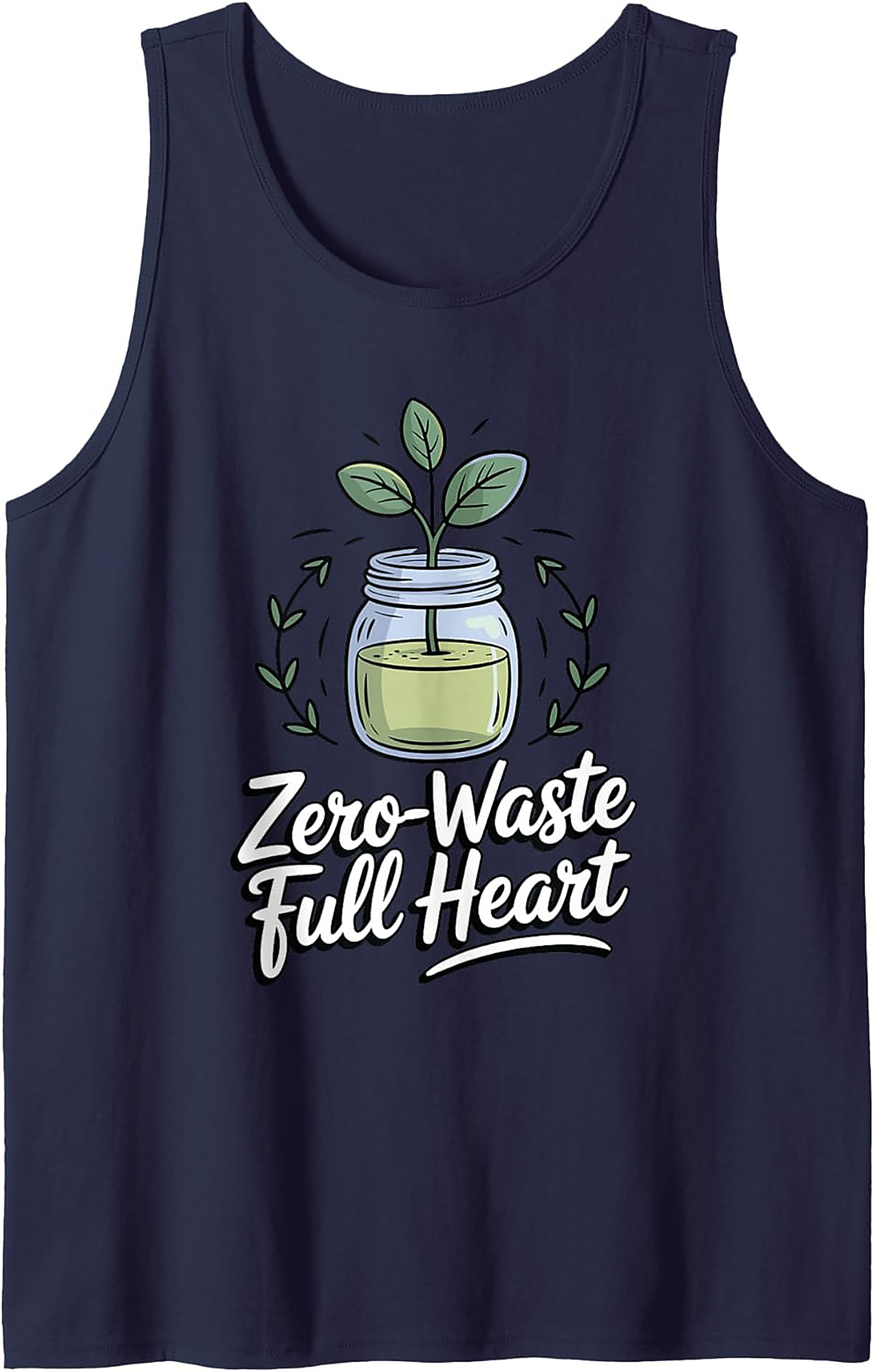 Zero-Waste Full Heart Graphic Tank Top | Eco-Friendly Style