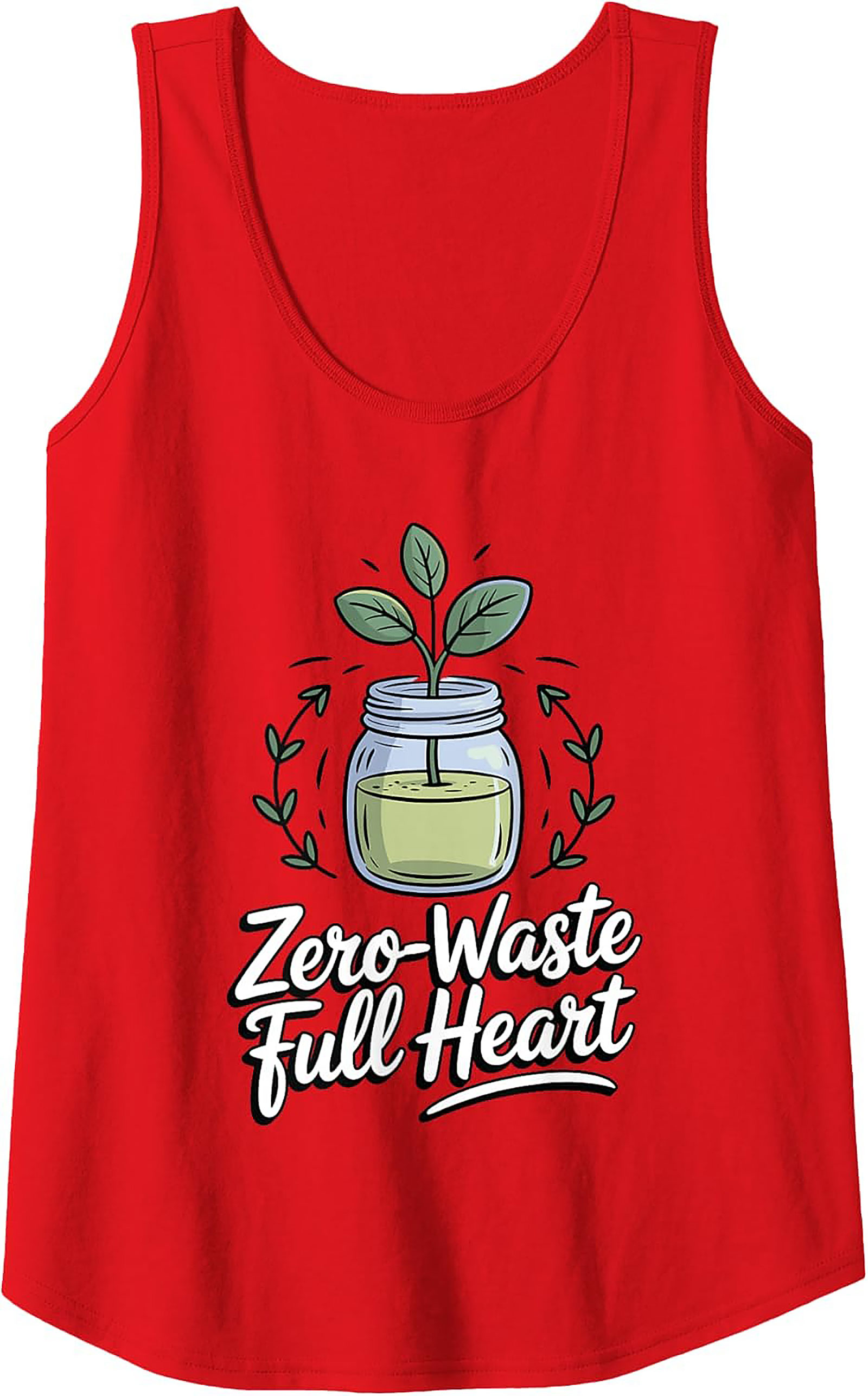 Zero-Waste Full Heart Graphic Tank Top | Eco-Friendly Style
