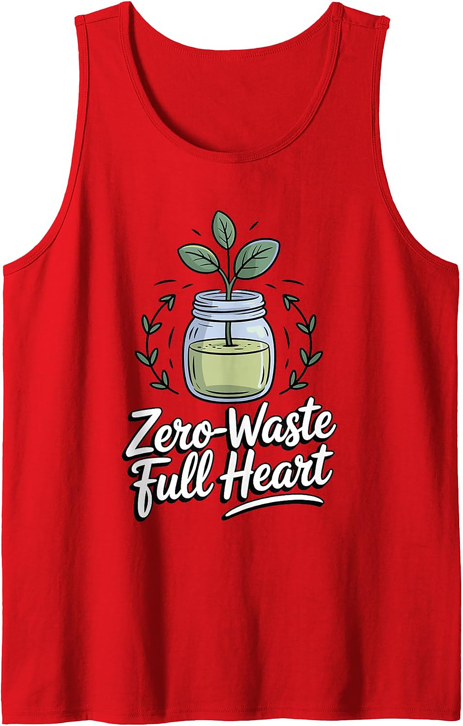 Zero-Waste Full Heart Graphic Tank Top | Eco-Friendly Style