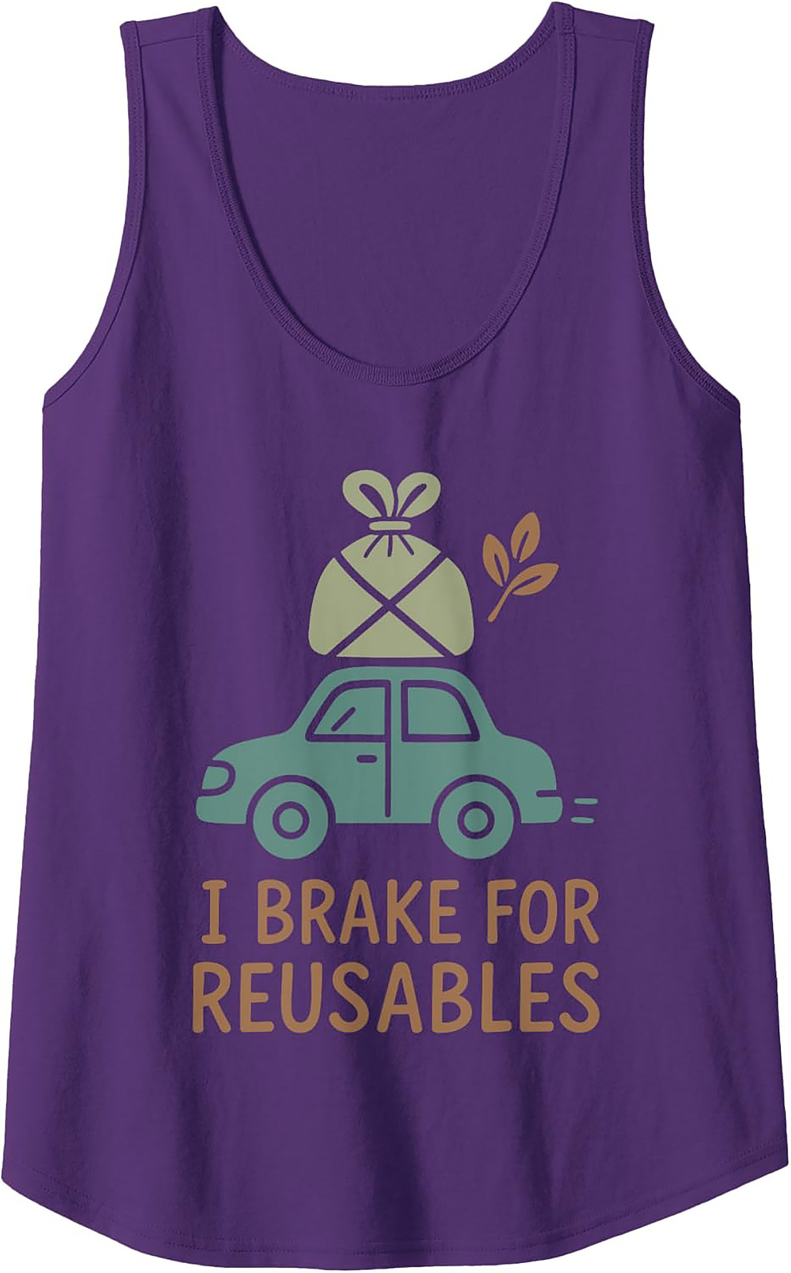 I Brake For Reusables Eco-Friendly Graphic Tank Top