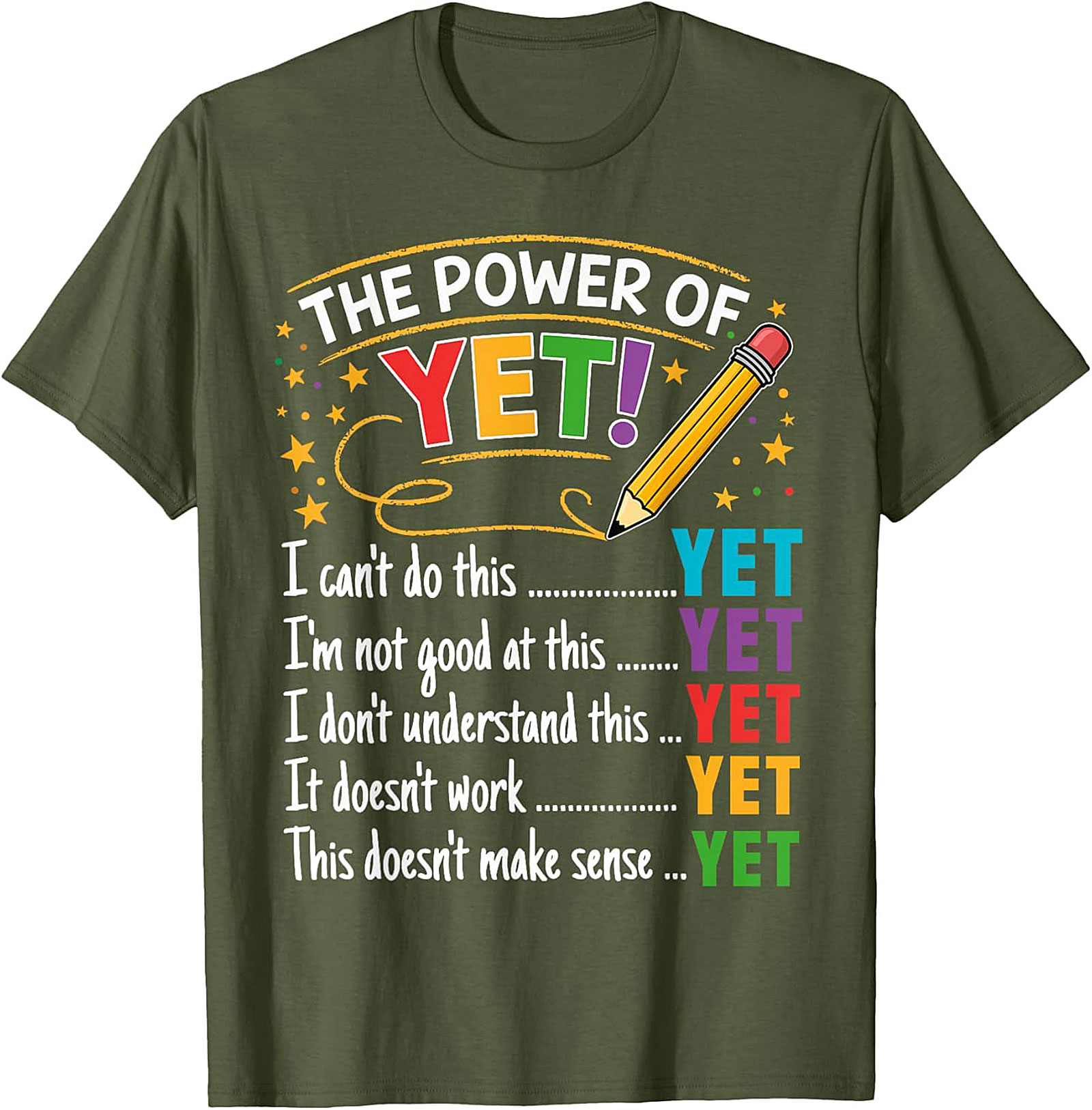 The Power of Yet Growth Mindset T-shirt Teacher Graphic Tee