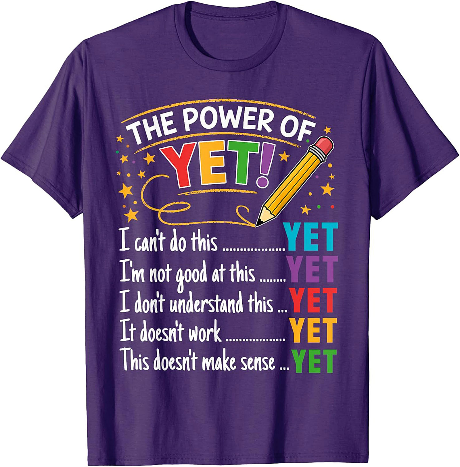 The Power of Yet Growth Mindset T-shirt Teacher Graphic Tee