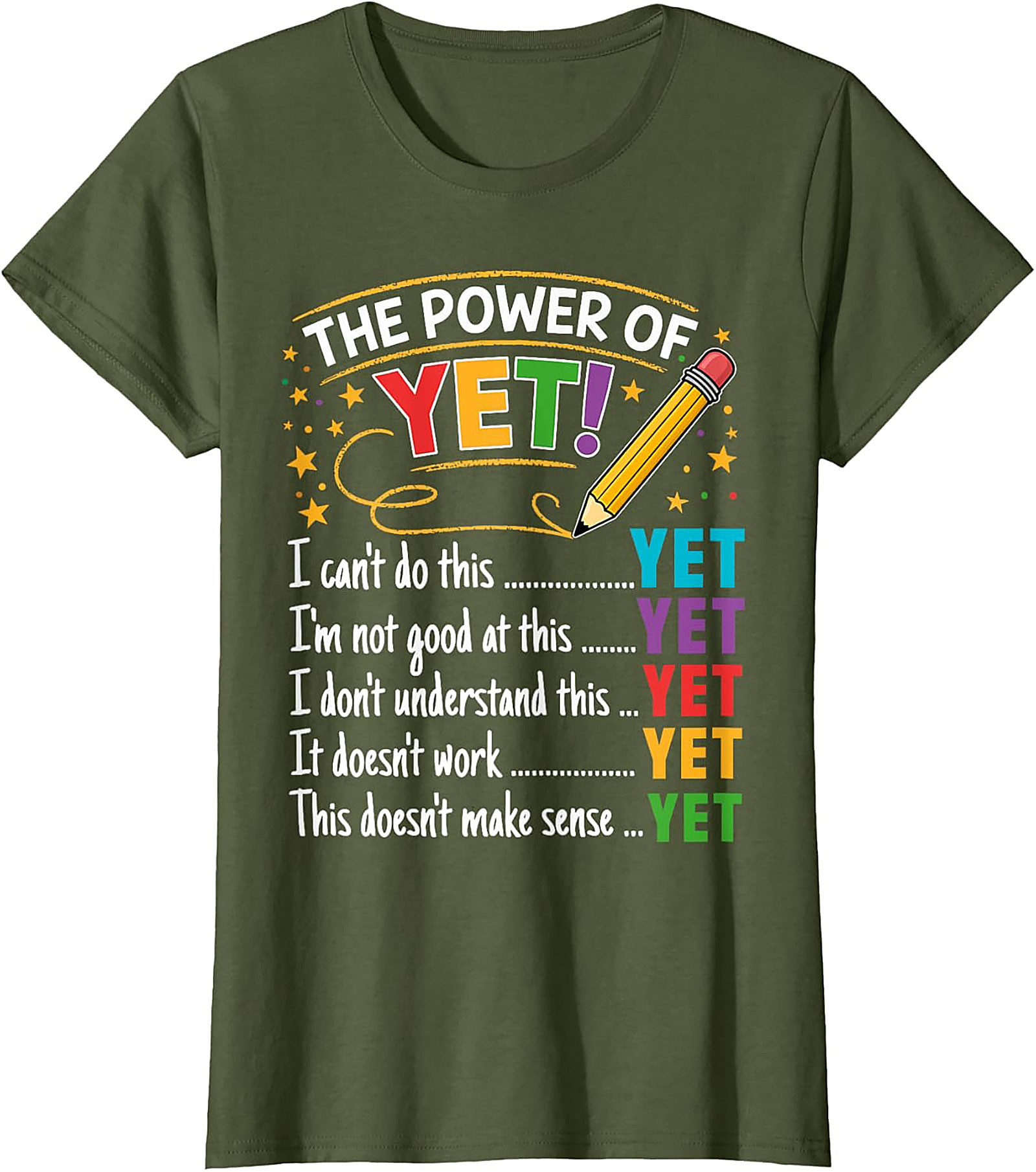 The Power of Yet Growth Mindset T-shirt Teacher Graphic Tee