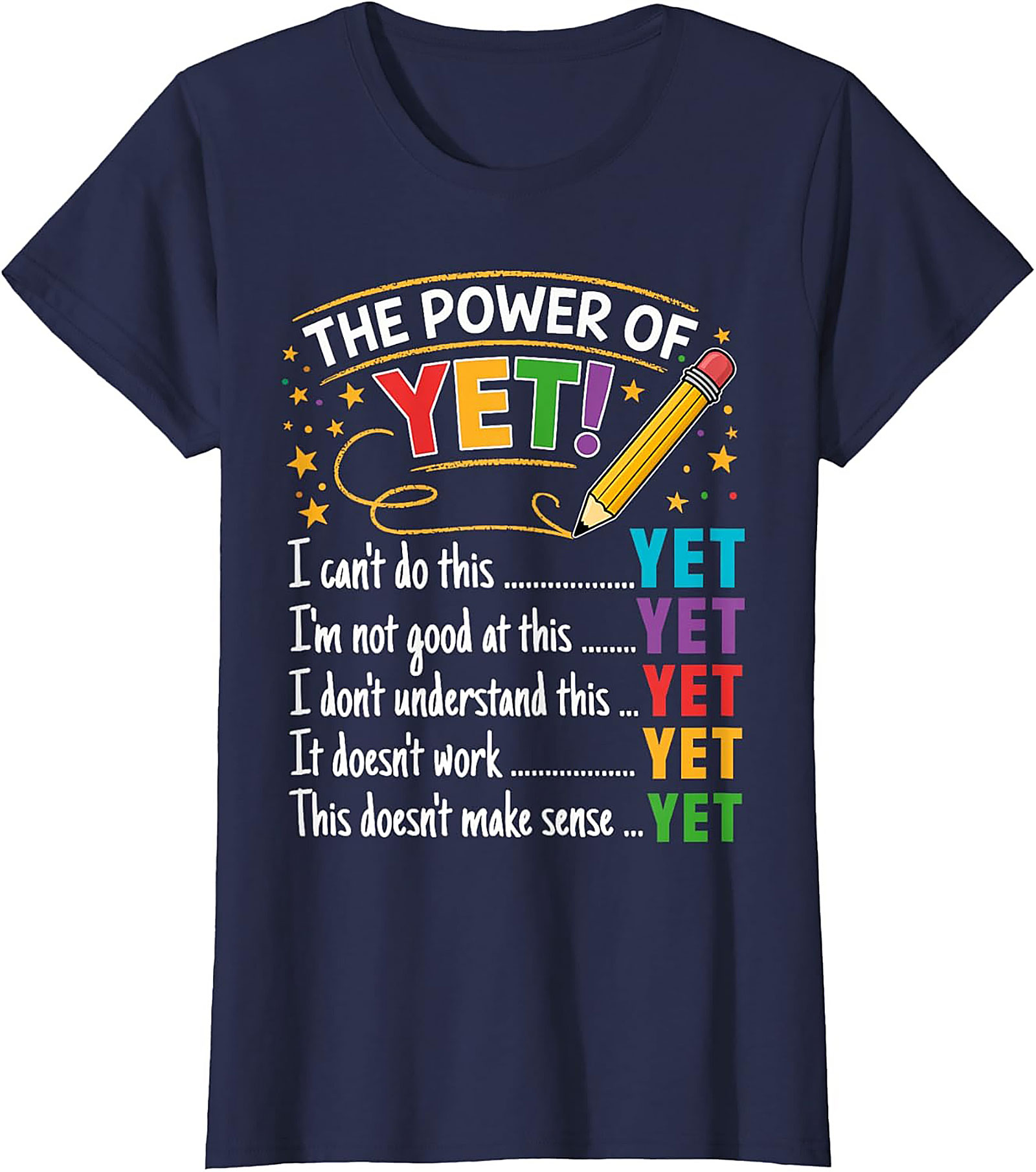 The Power of Yet Growth Mindset T-shirt Teacher Graphic Tee