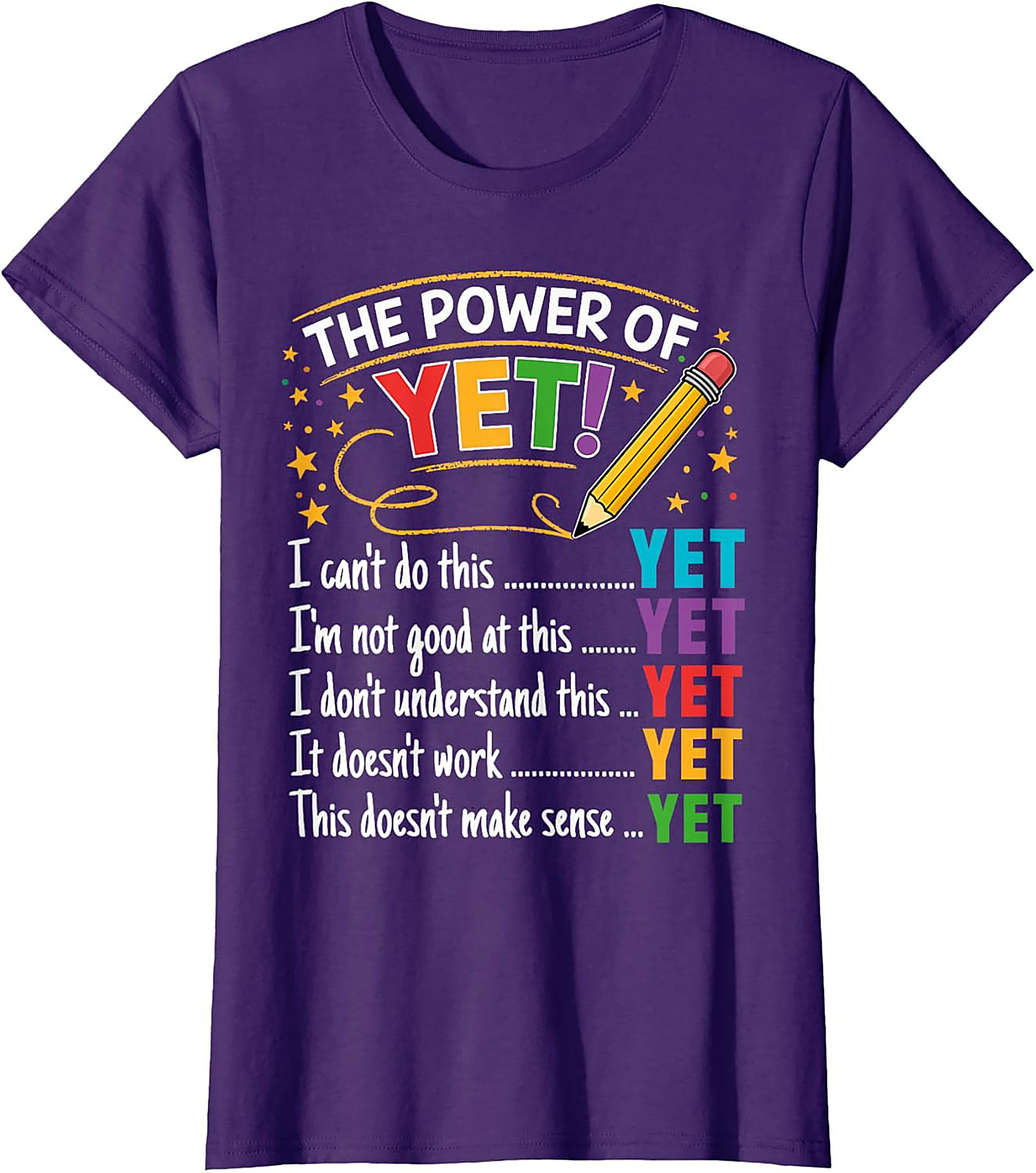 The Power of Yet Growth Mindset T-shirt Teacher Graphic Tee