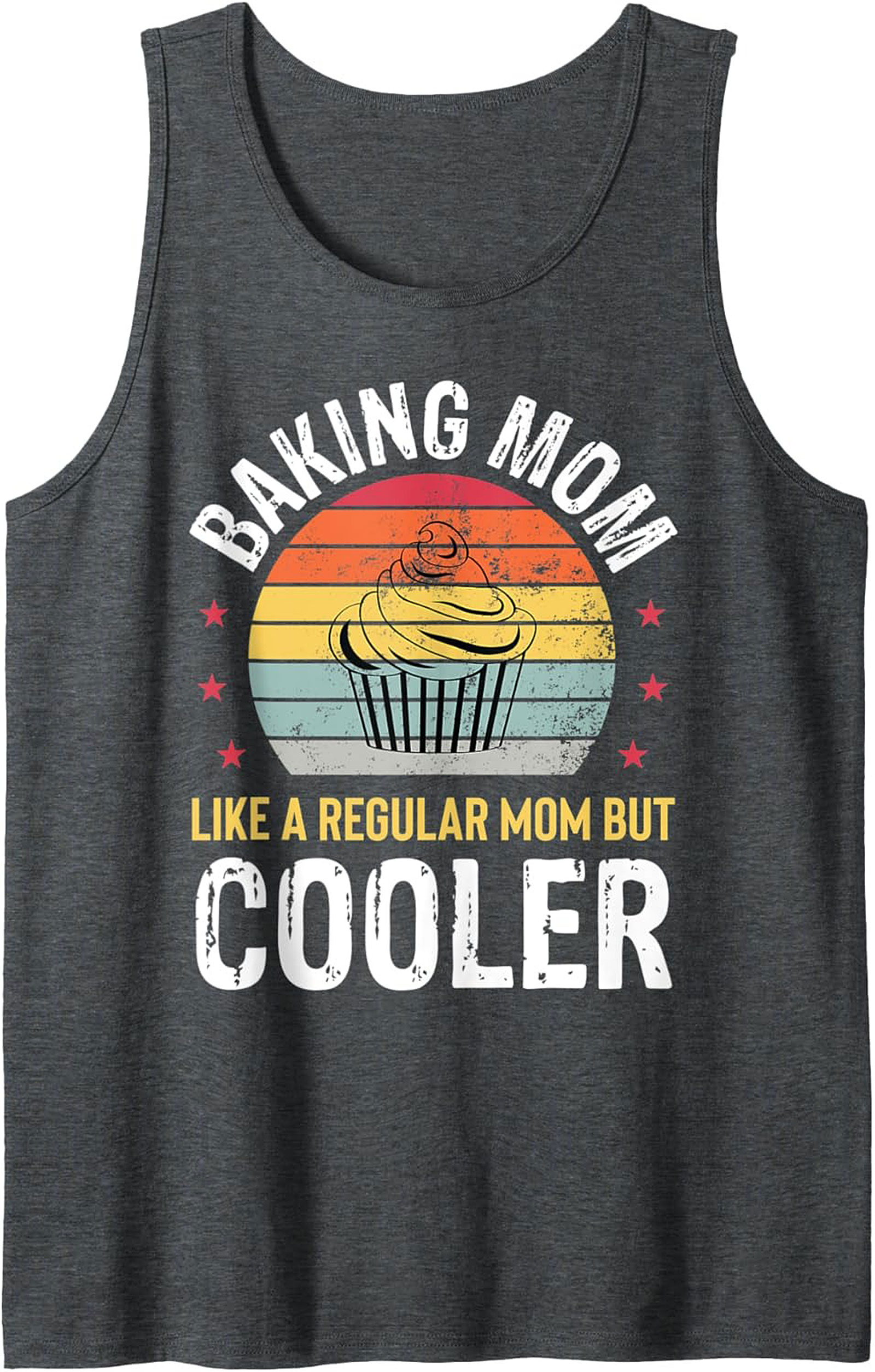 Baking Mom Retro Cupcake Graphic Tank Top