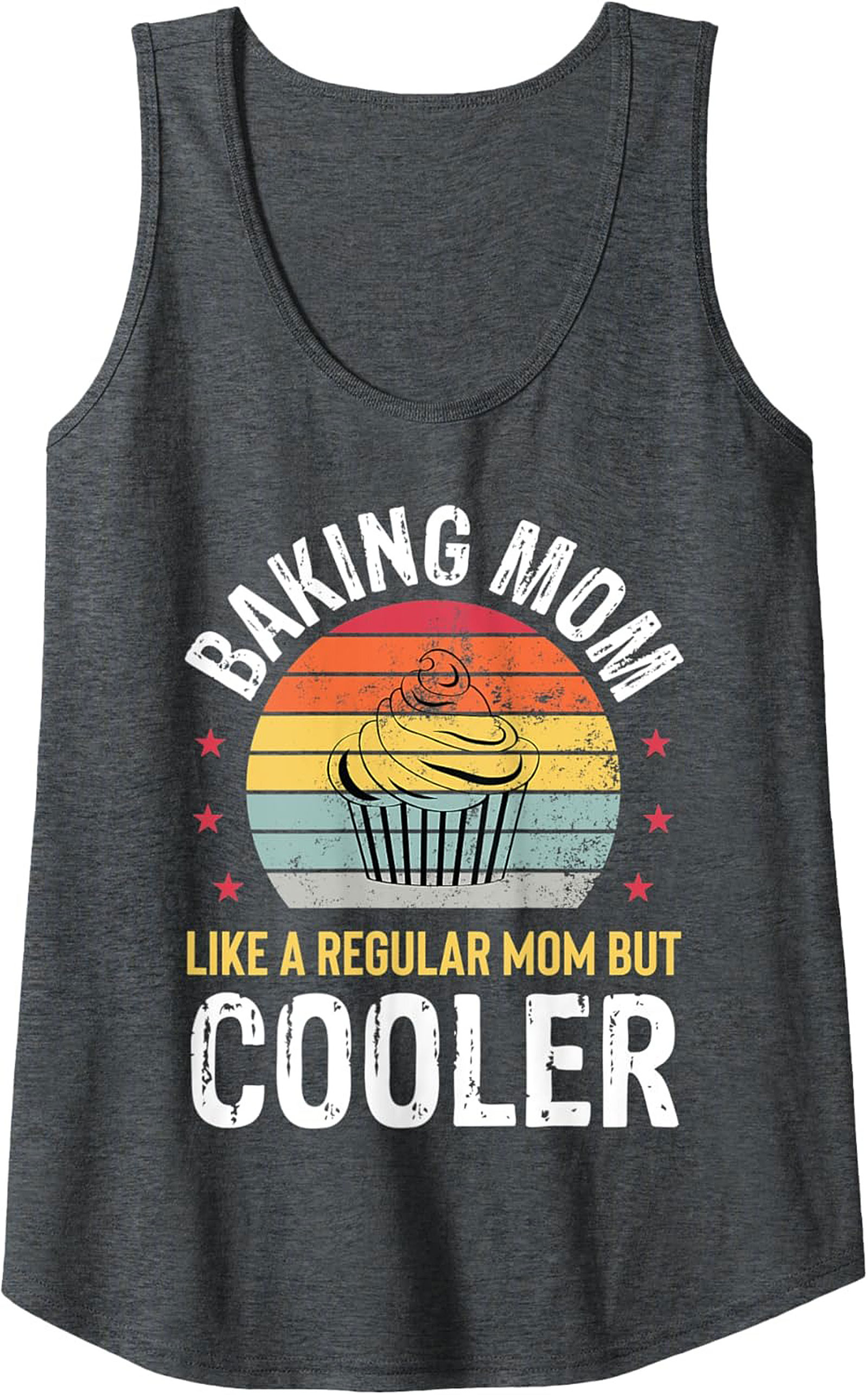 Baking Mom Retro Cupcake Graphic Tank Top
