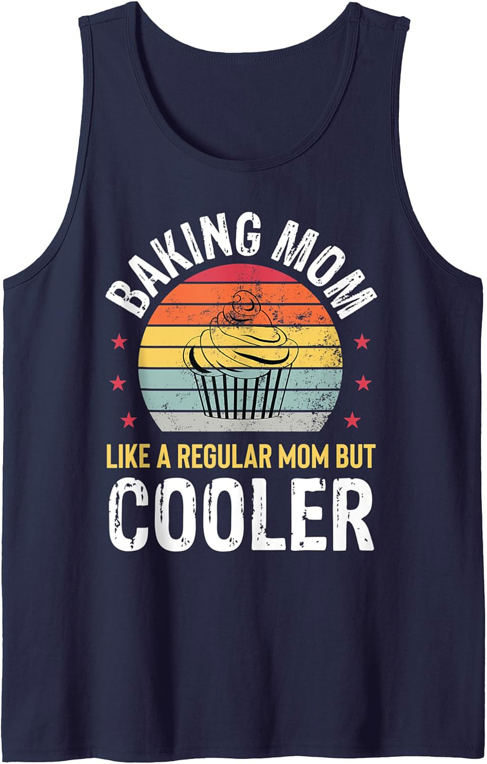 Baking Mom Retro Cupcake Graphic Tank Top