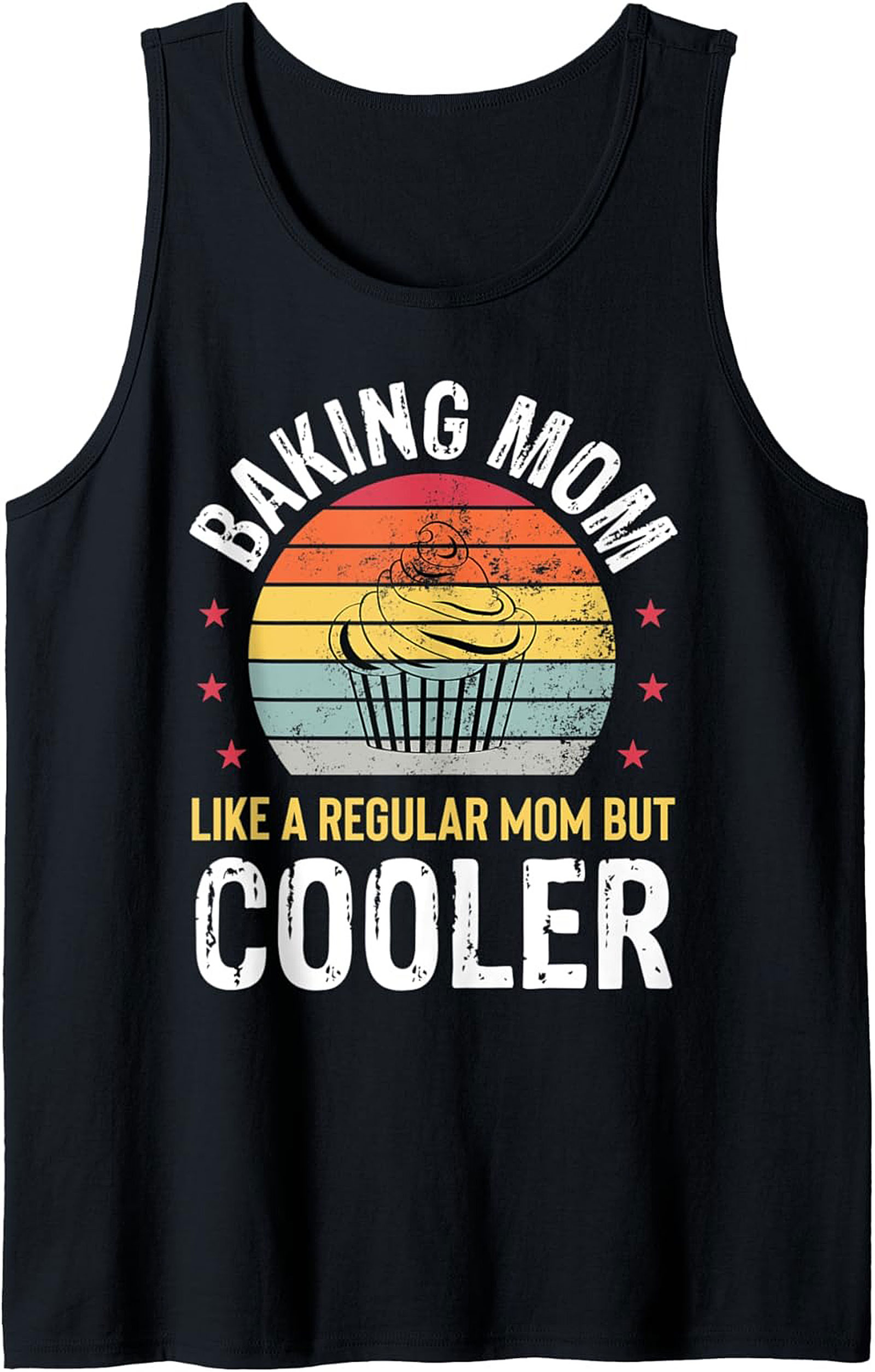 Baking Mom Retro Cupcake Graphic Tank Top