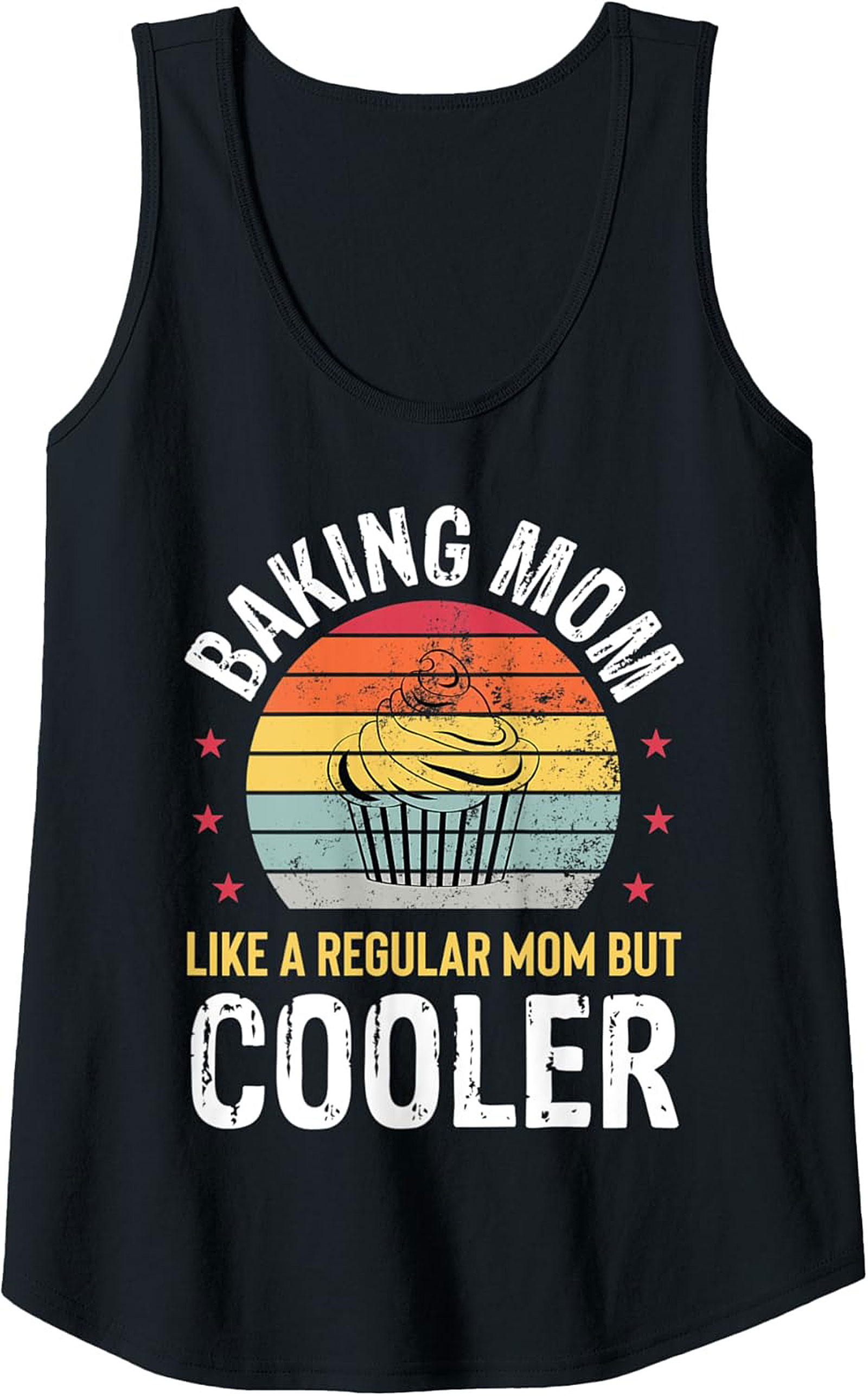 Baking Mom Retro Cupcake Graphic Tank Top