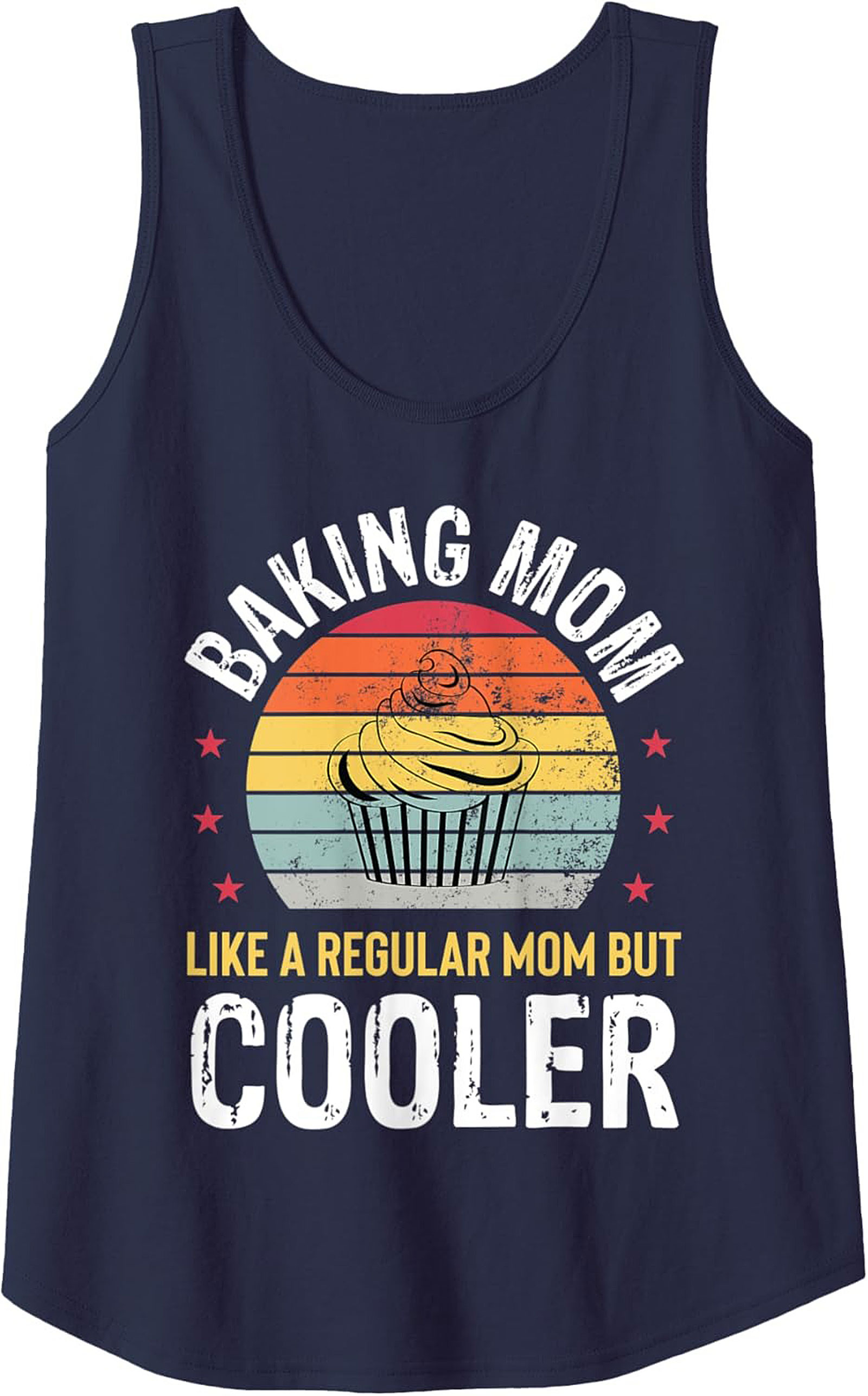 Baking Mom Retro Cupcake Graphic Tank Top