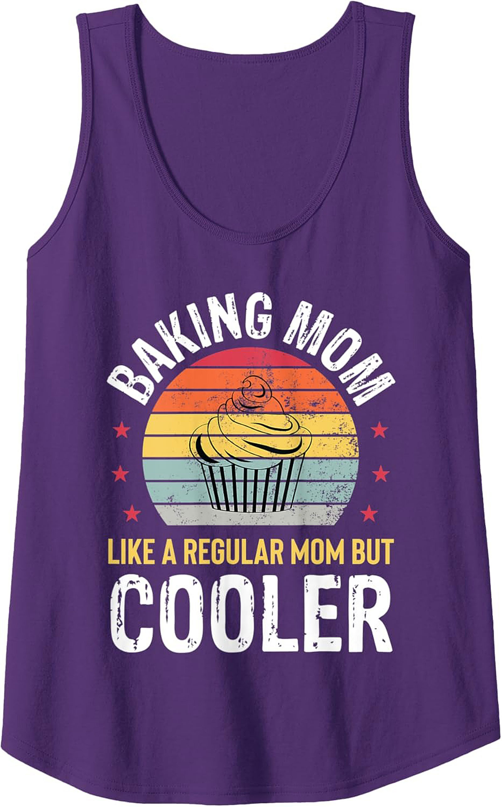 Baking Mom Retro Cupcake Graphic Tank Top