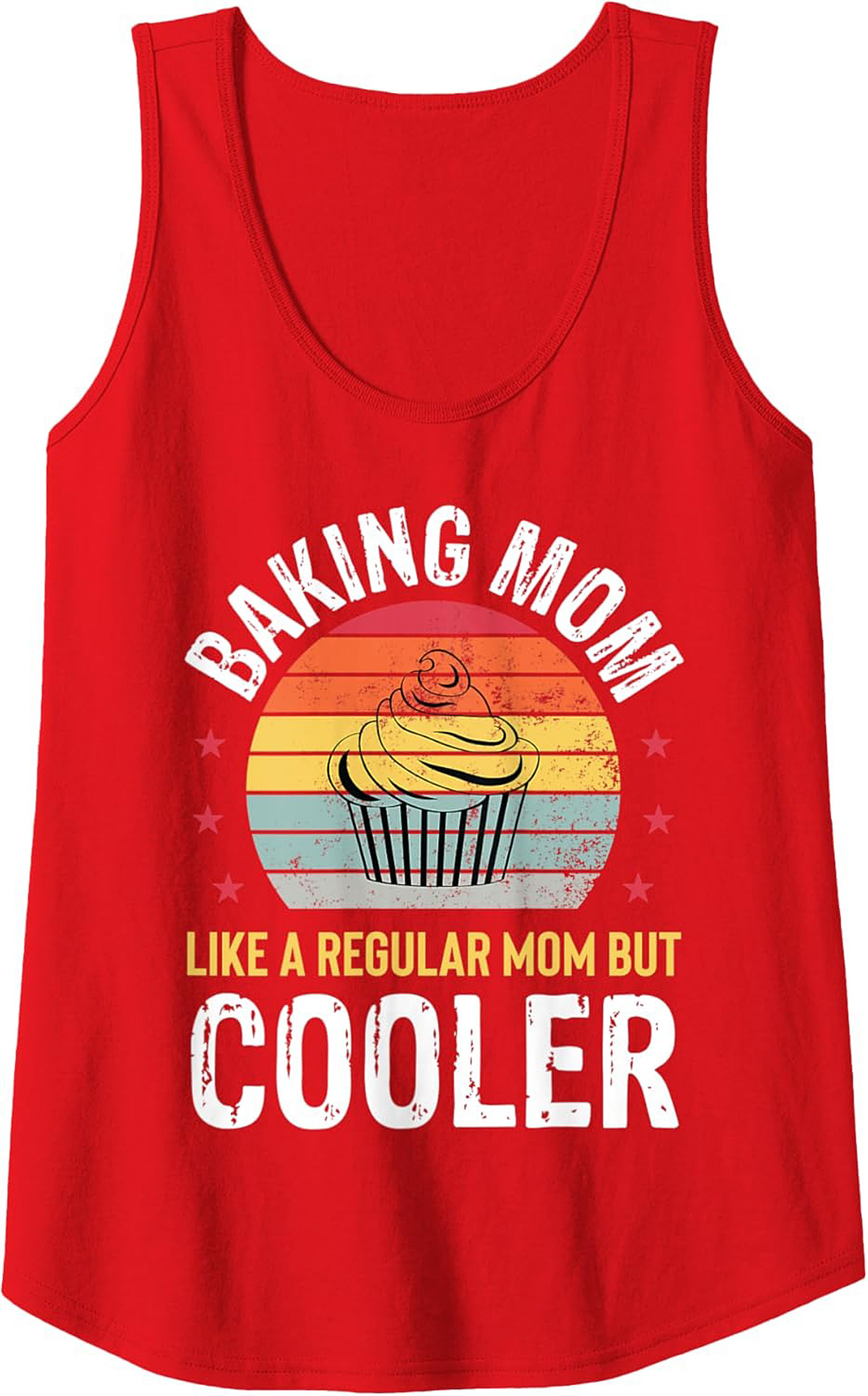 Baking Mom Retro Cupcake Graphic Tank Top