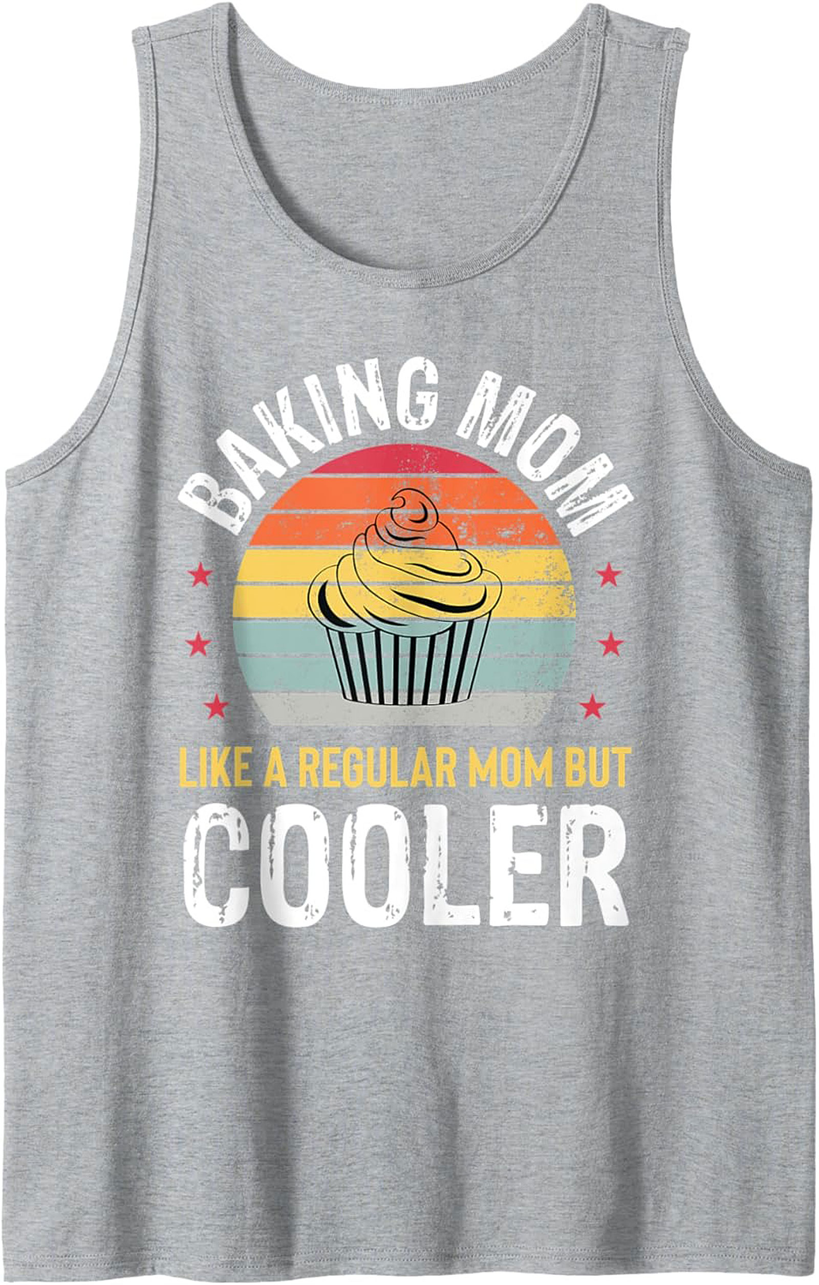 Baking Mom Retro Cupcake Graphic Tank Top