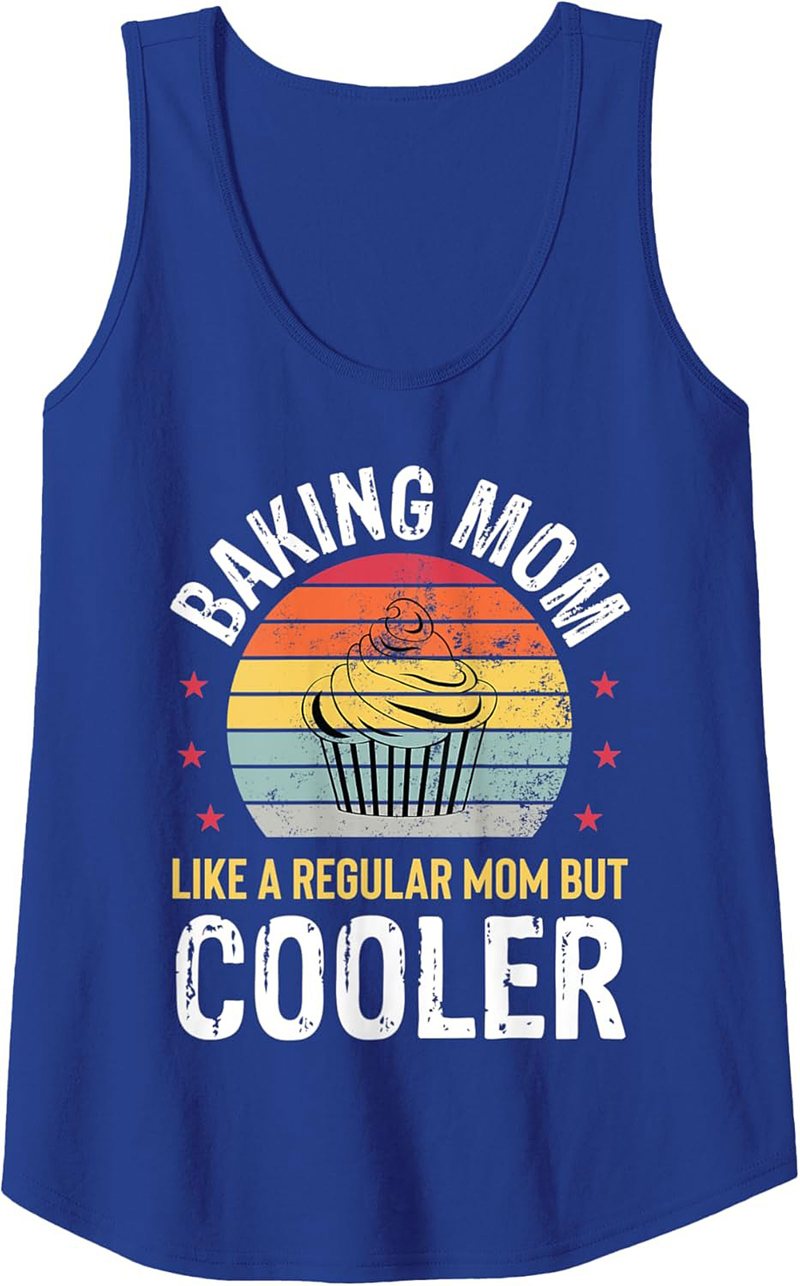 Baking Mom Retro Cupcake Graphic Tank Top