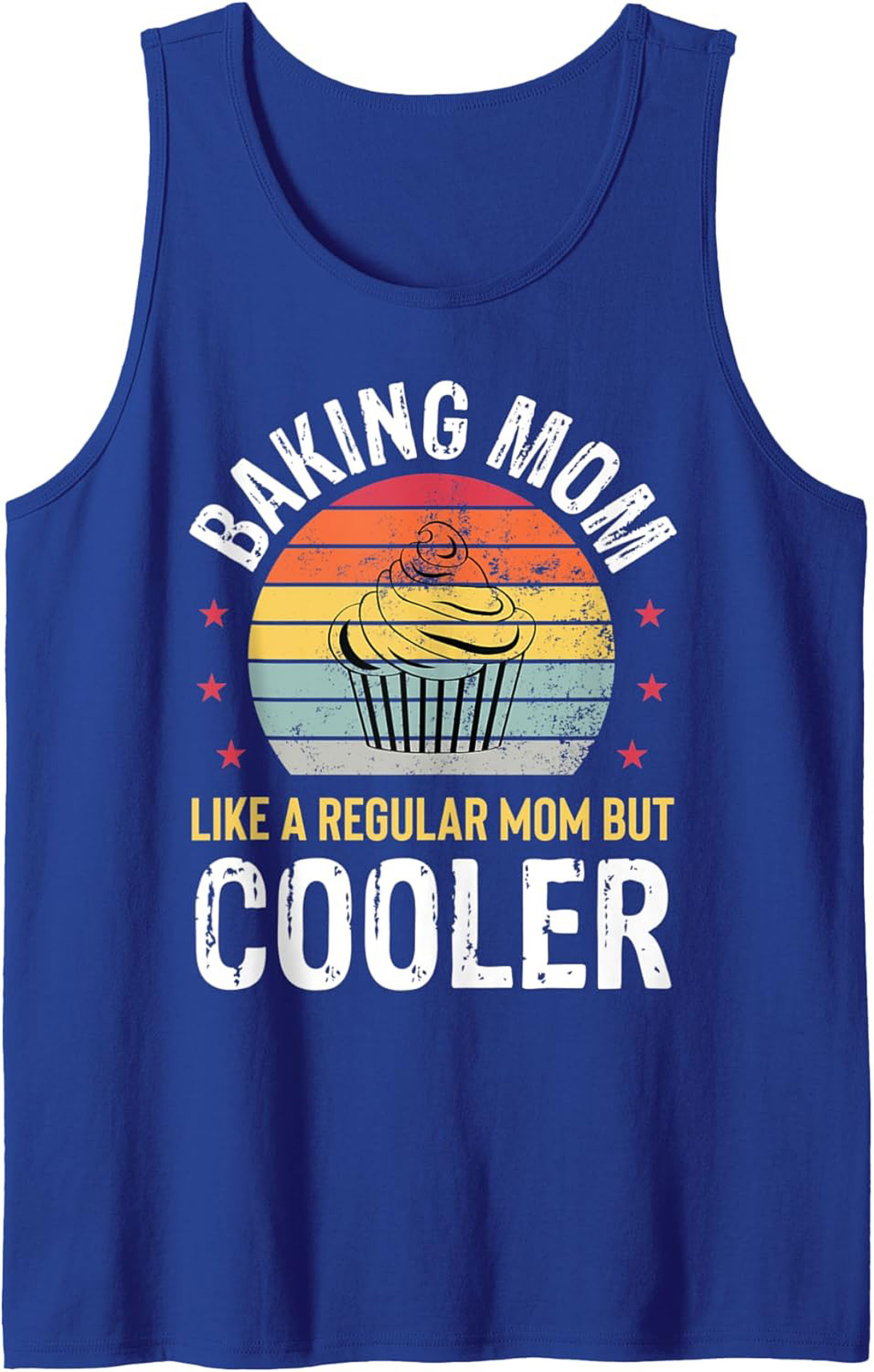 Baking Mom Retro Cupcake Graphic Tank Top