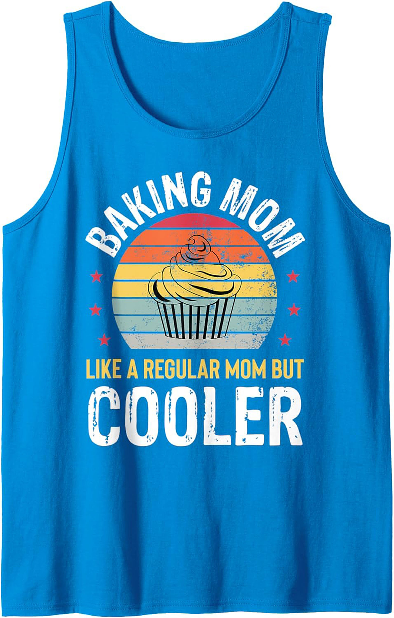 Baking Mom Retro Cupcake Graphic Tank Top