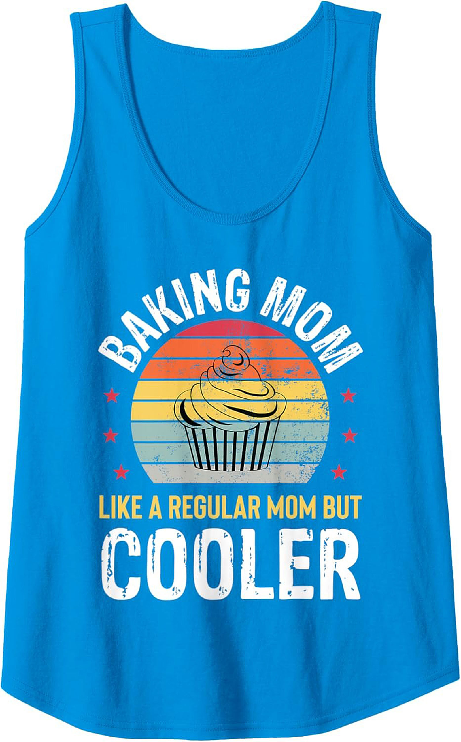 Baking Mom Retro Cupcake Graphic Tank Top