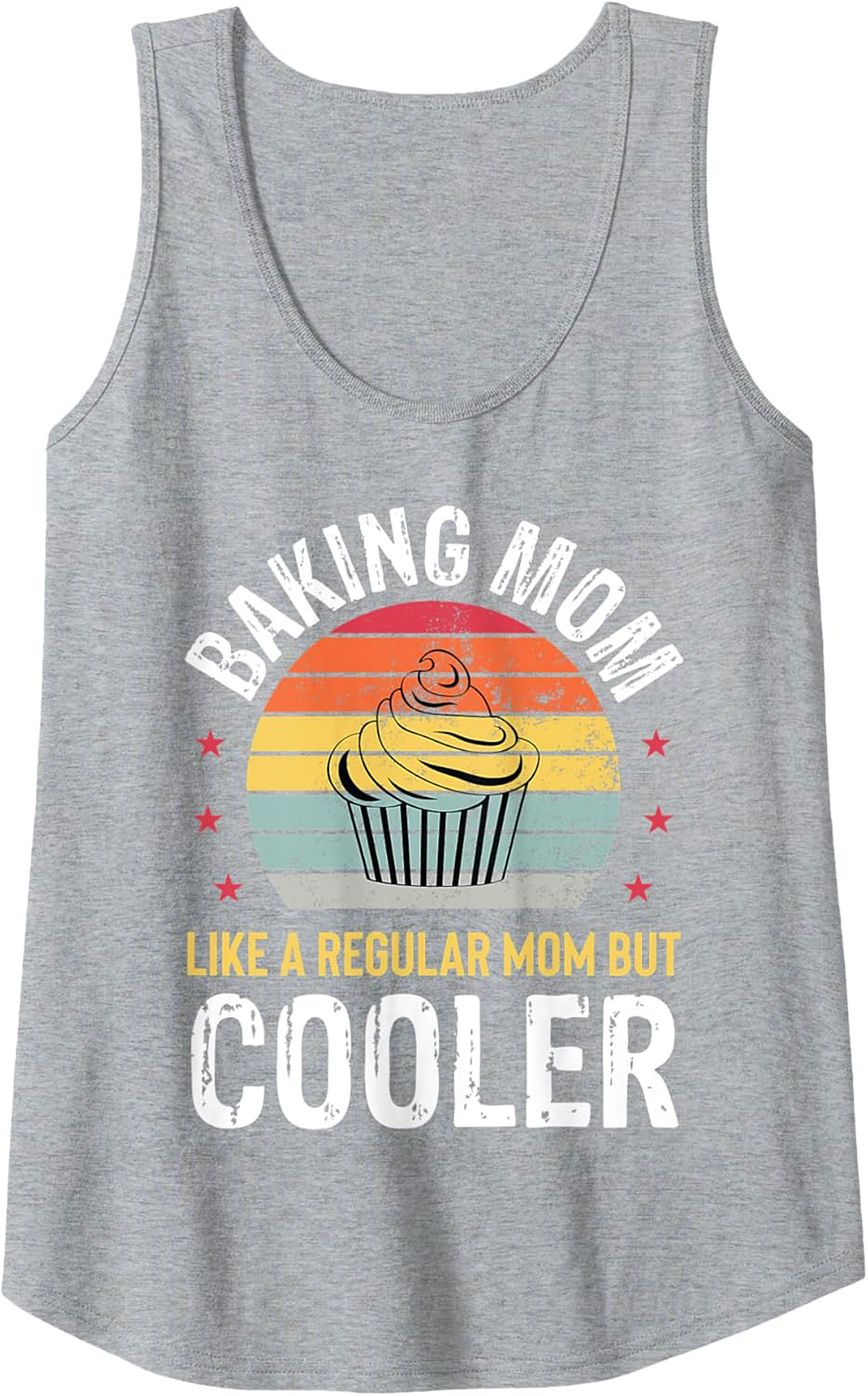 Baking Mom Retro Cupcake Graphic Tank Top