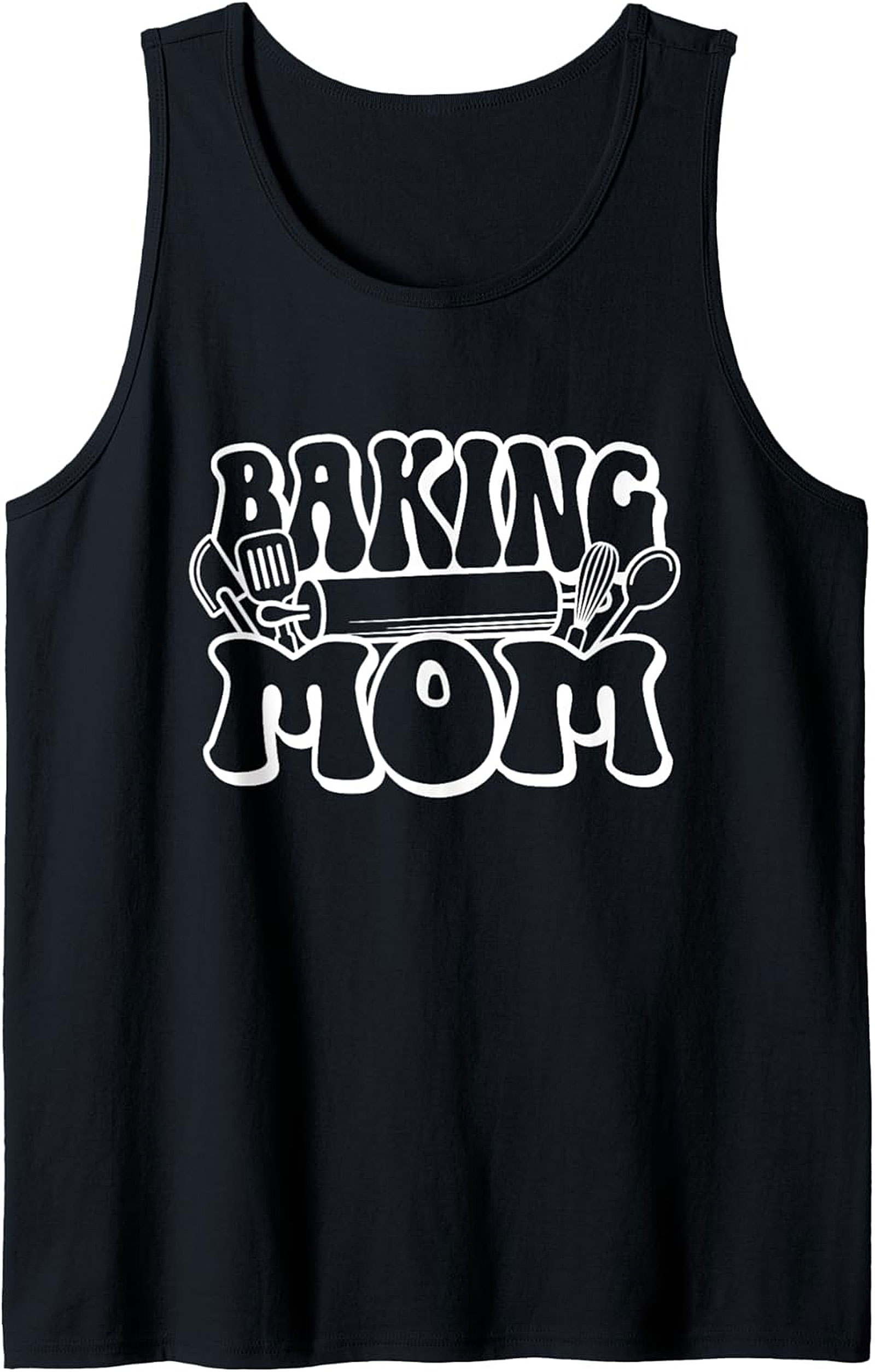 Baking Mom Graphic Tank Top - Retro Kitchen Sleeveless Shirt