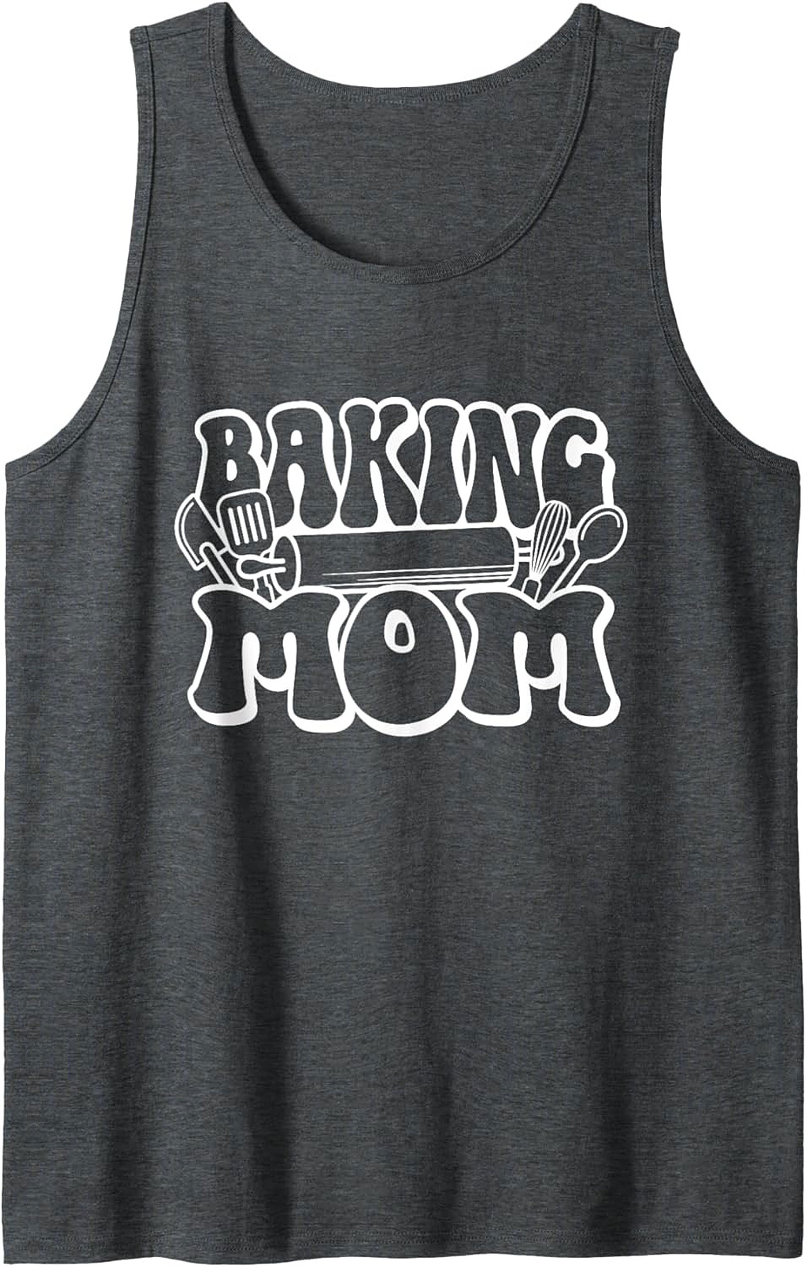 Baking Mom Graphic Tank Top - Retro Kitchen Sleeveless Shirt