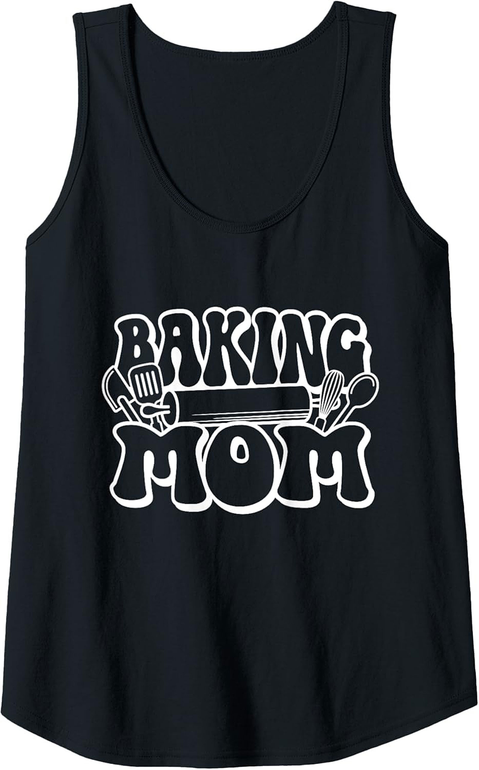Baking Mom Graphic Tank Top - Retro Kitchen Sleeveless Shirt