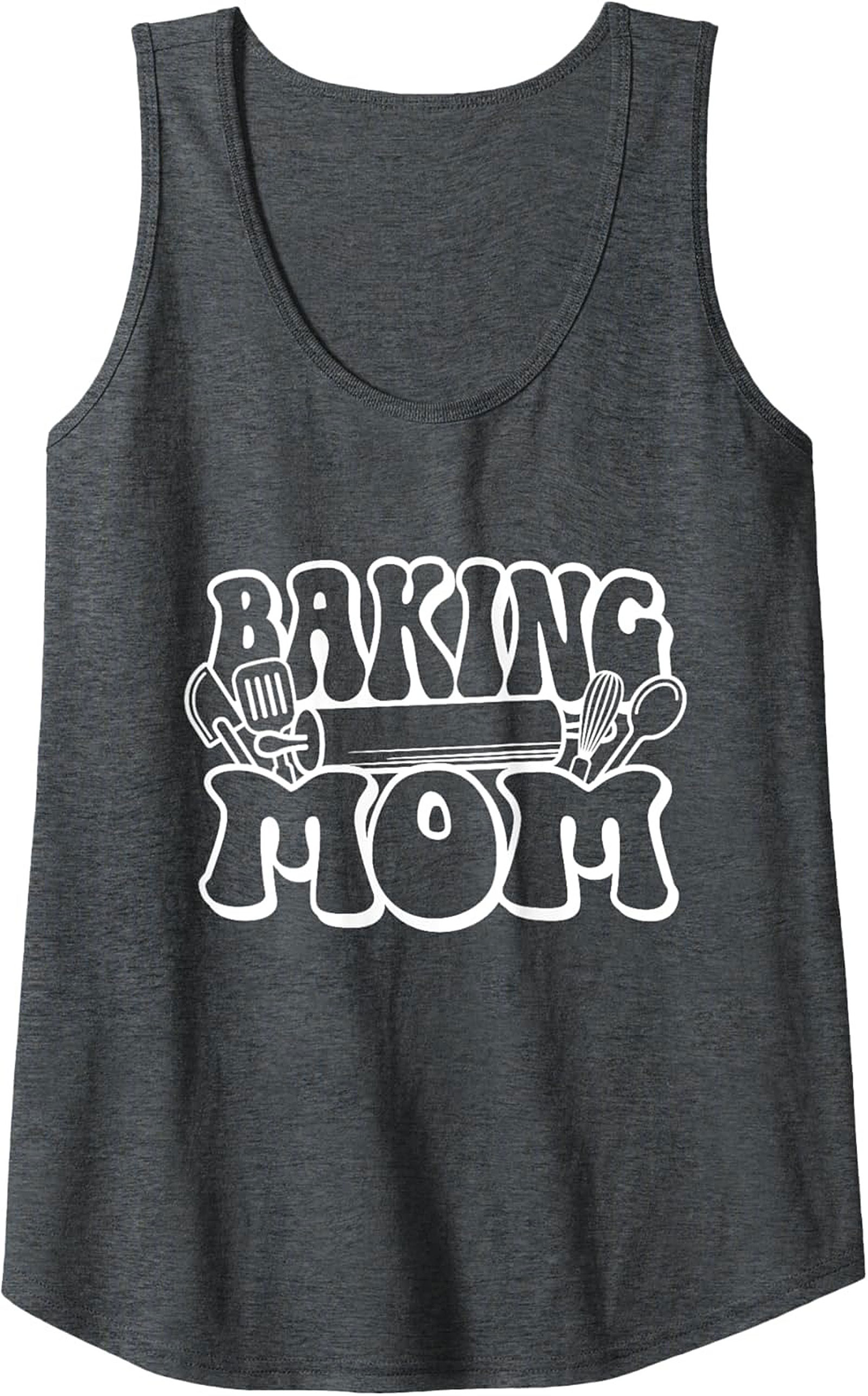 Baking Mom Graphic Tank Top - Retro Kitchen Sleeveless Shirt