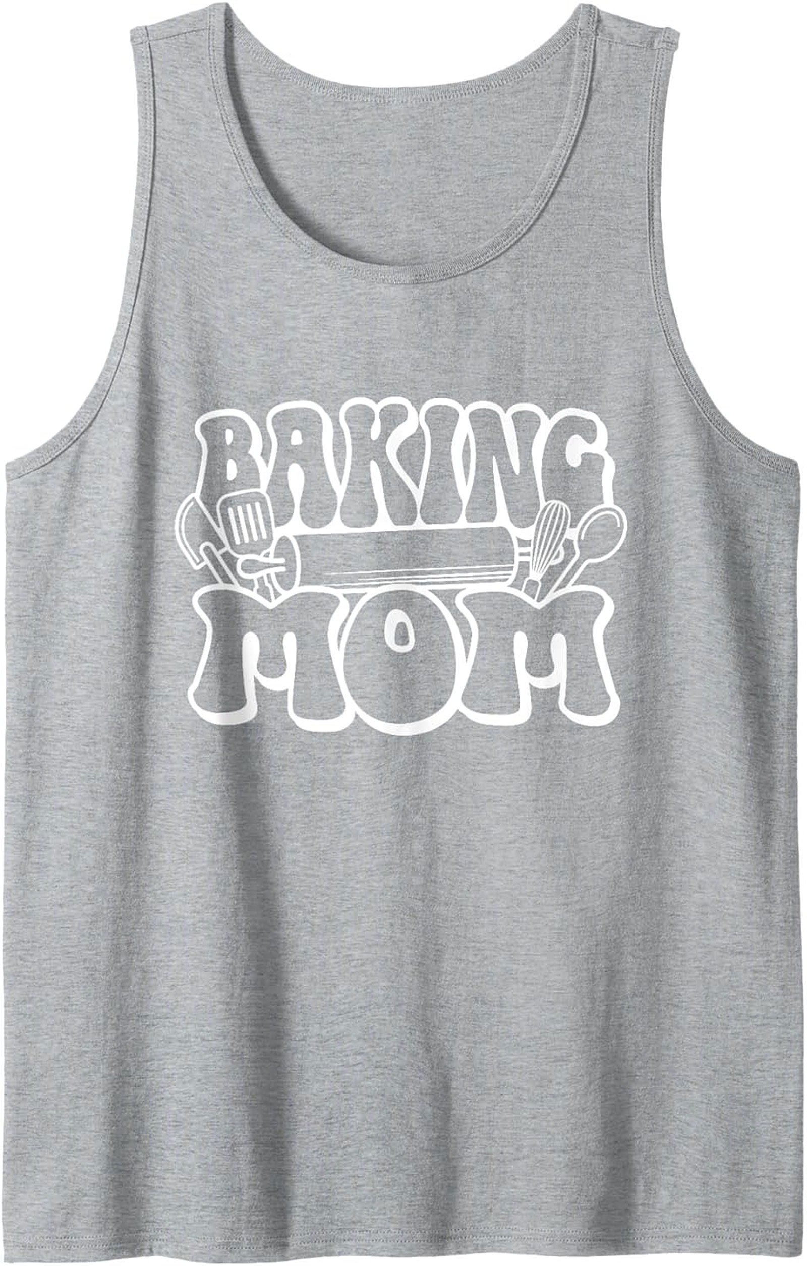 Baking Mom Graphic Tank Top - Retro Kitchen Sleeveless Shirt