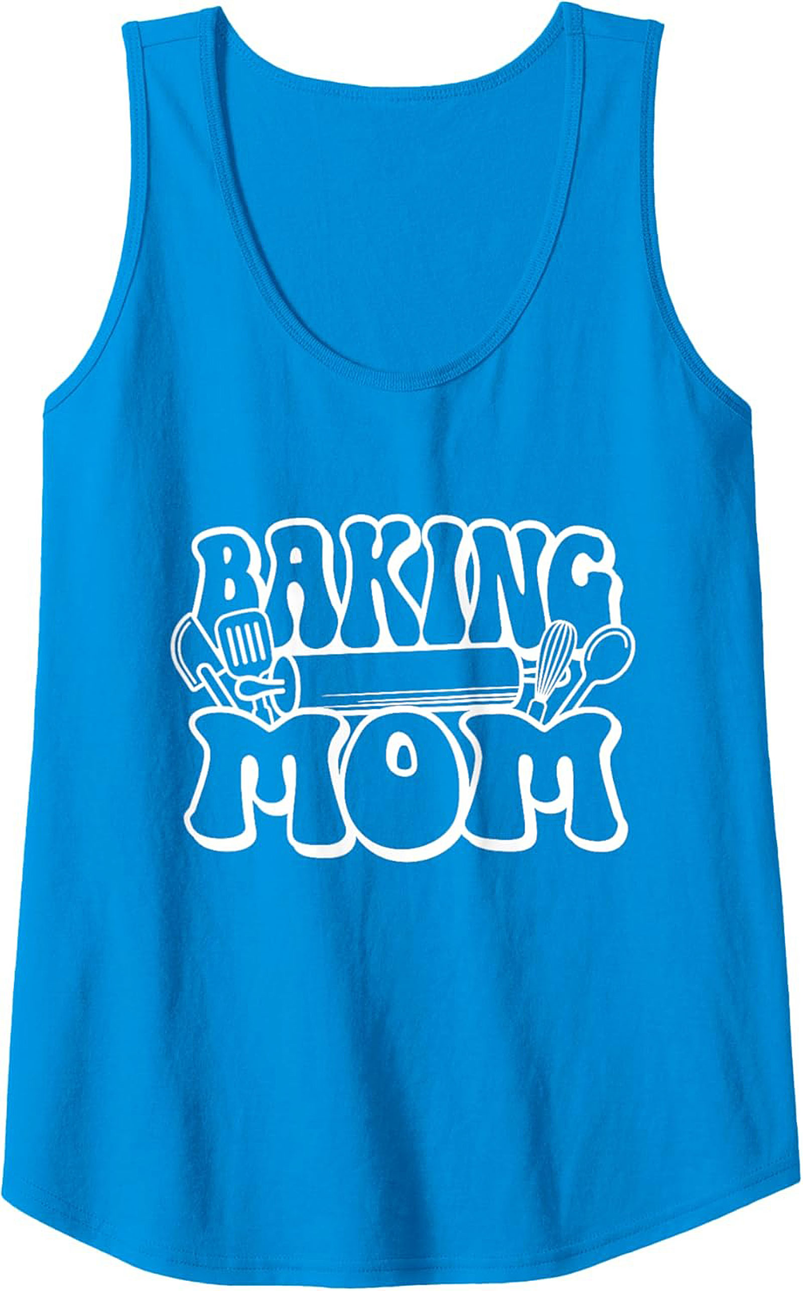 Baking Mom Graphic Tank Top - Retro Kitchen Sleeveless Shirt
