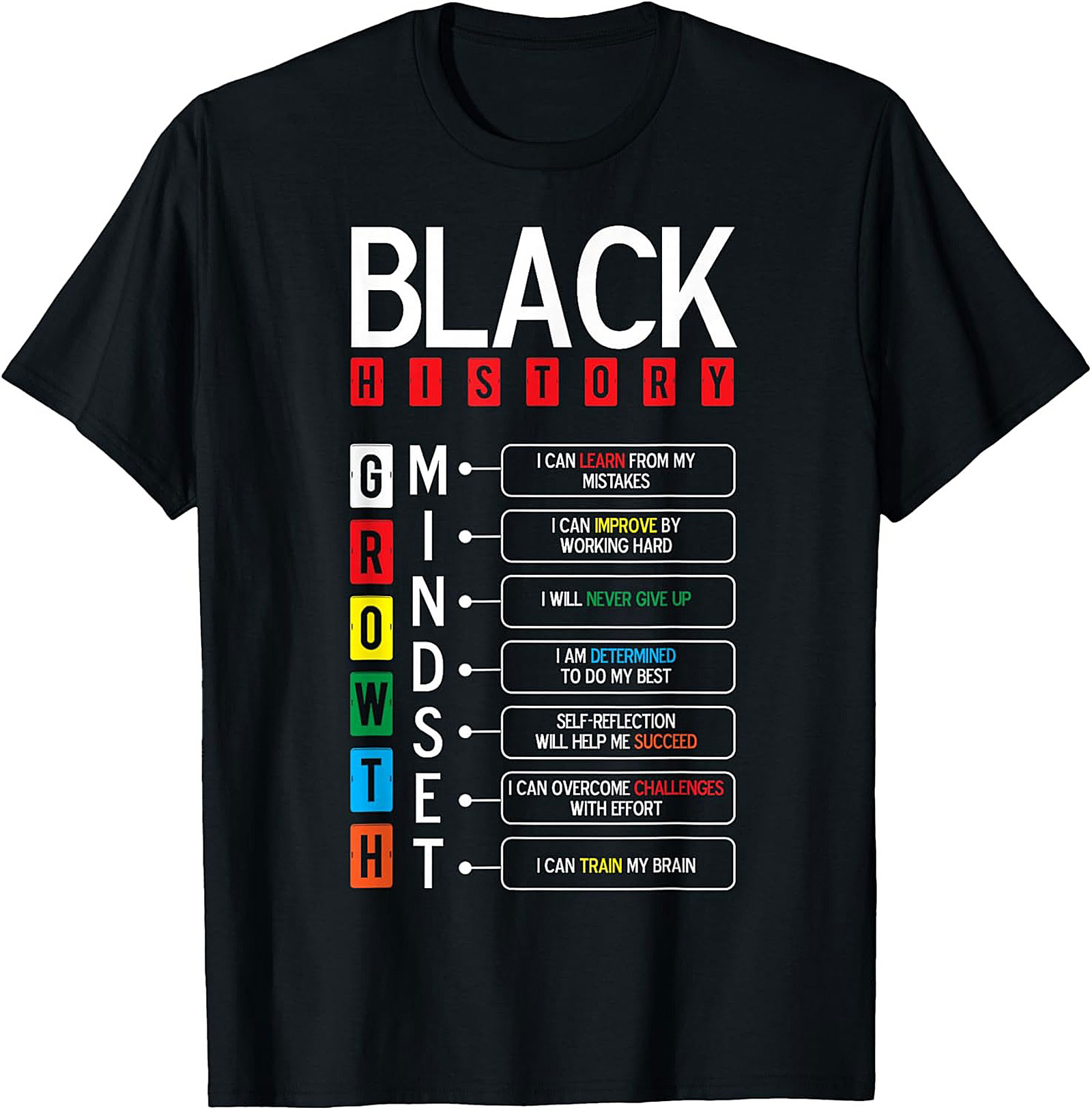 Black History Growth Mindset T-Shirt Empowerment Graphic Tee