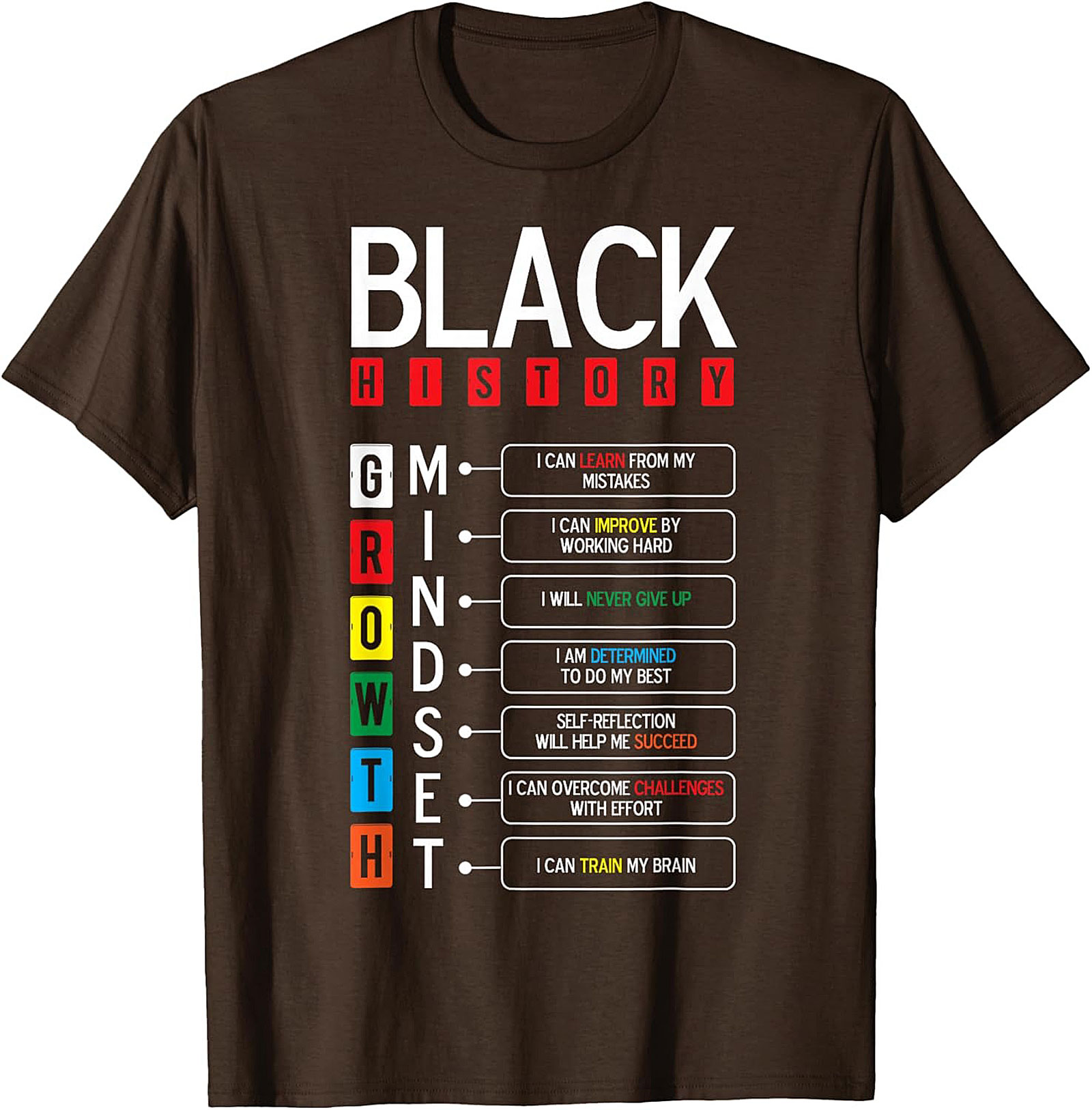 Black History Growth Mindset T-Shirt Empowerment Graphic Tee
