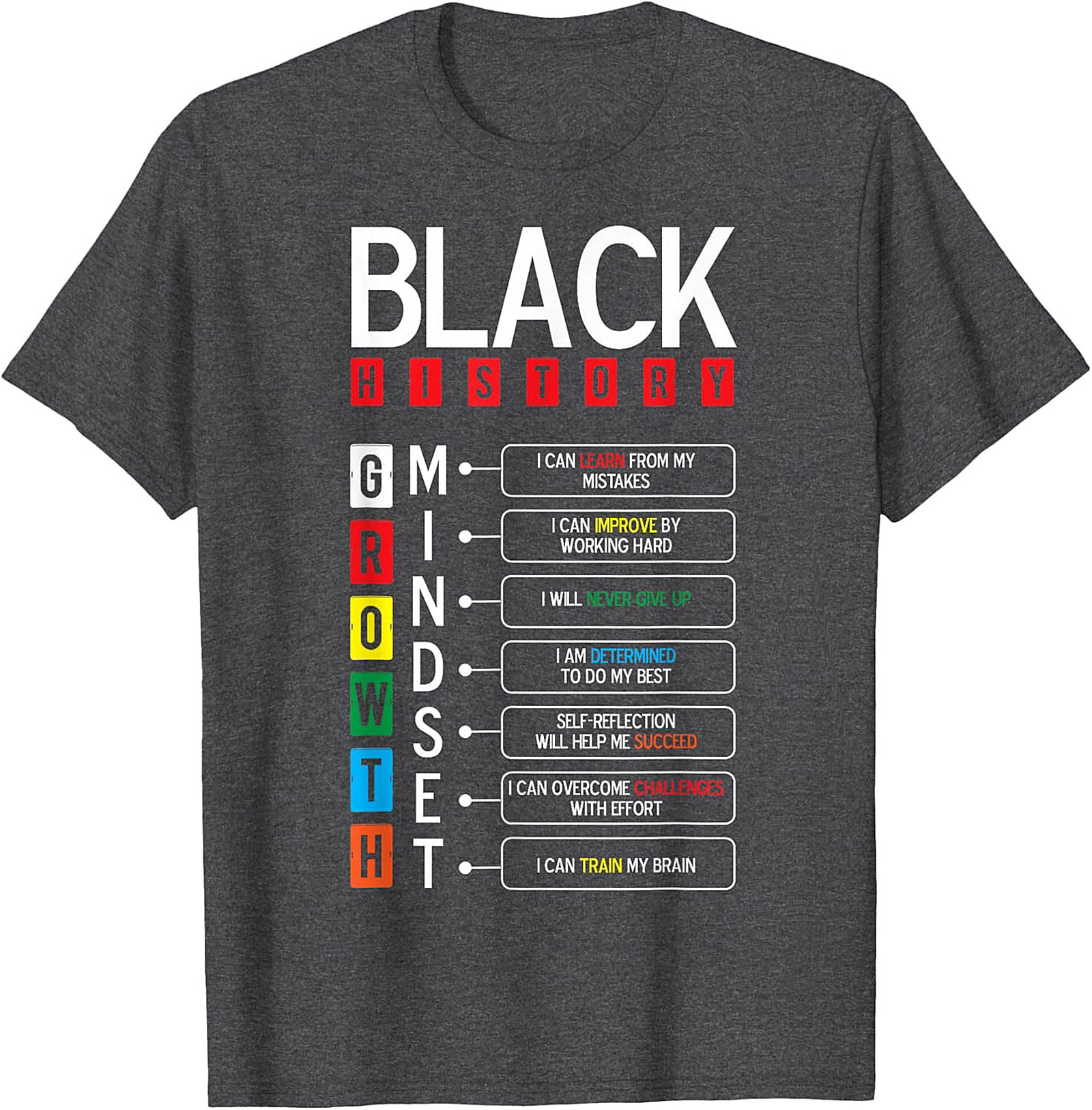 Black History Growth Mindset T-Shirt Empowerment Graphic Tee